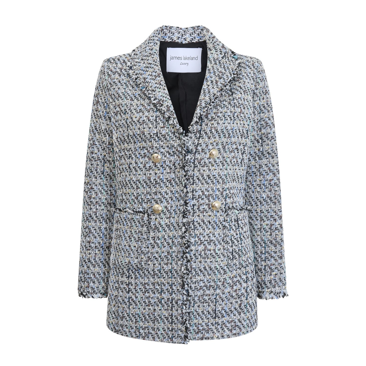 Women’s Black / White Tweed Detail Blazer Black Extra Small James Lakeland