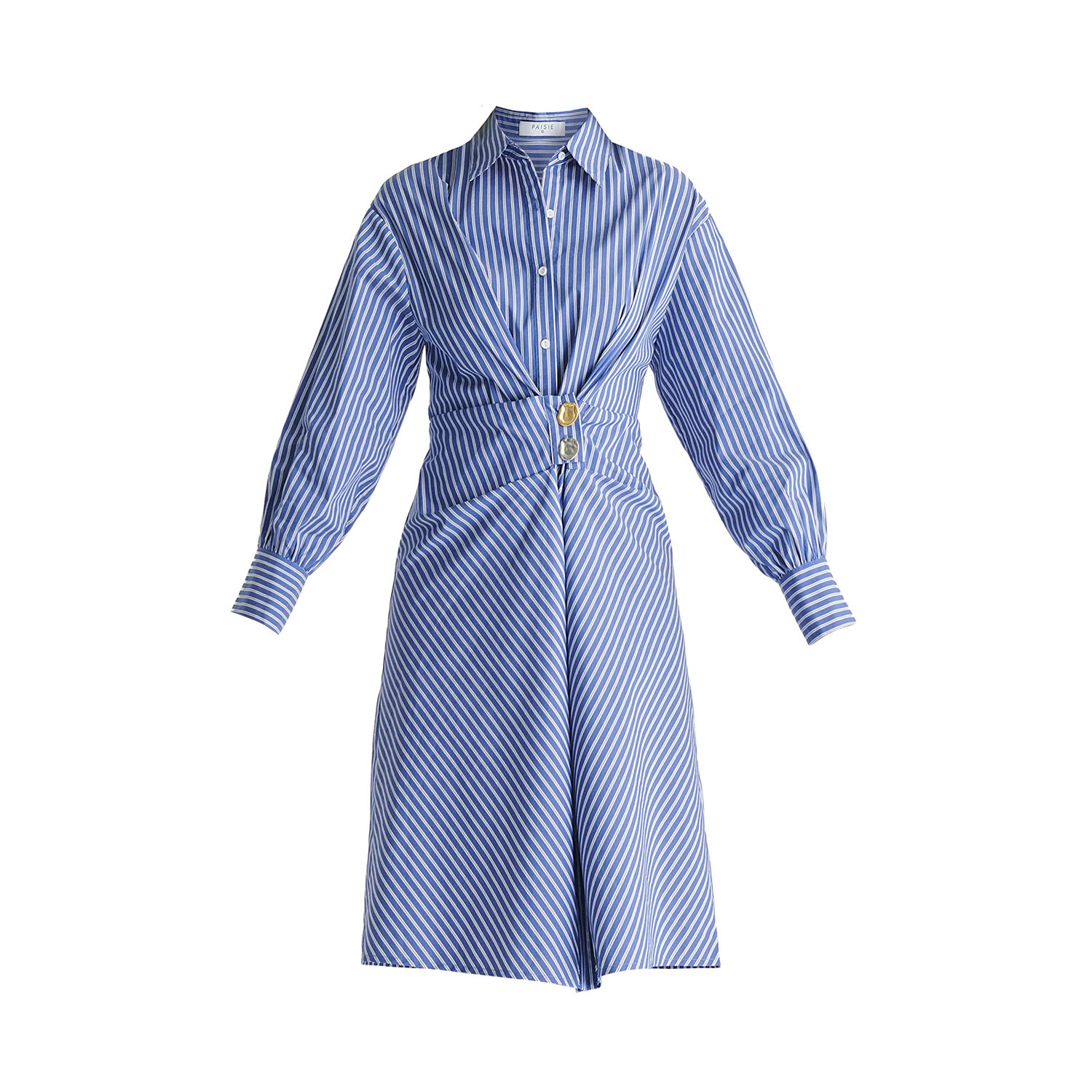 asymmetric-striped-shirt-dress