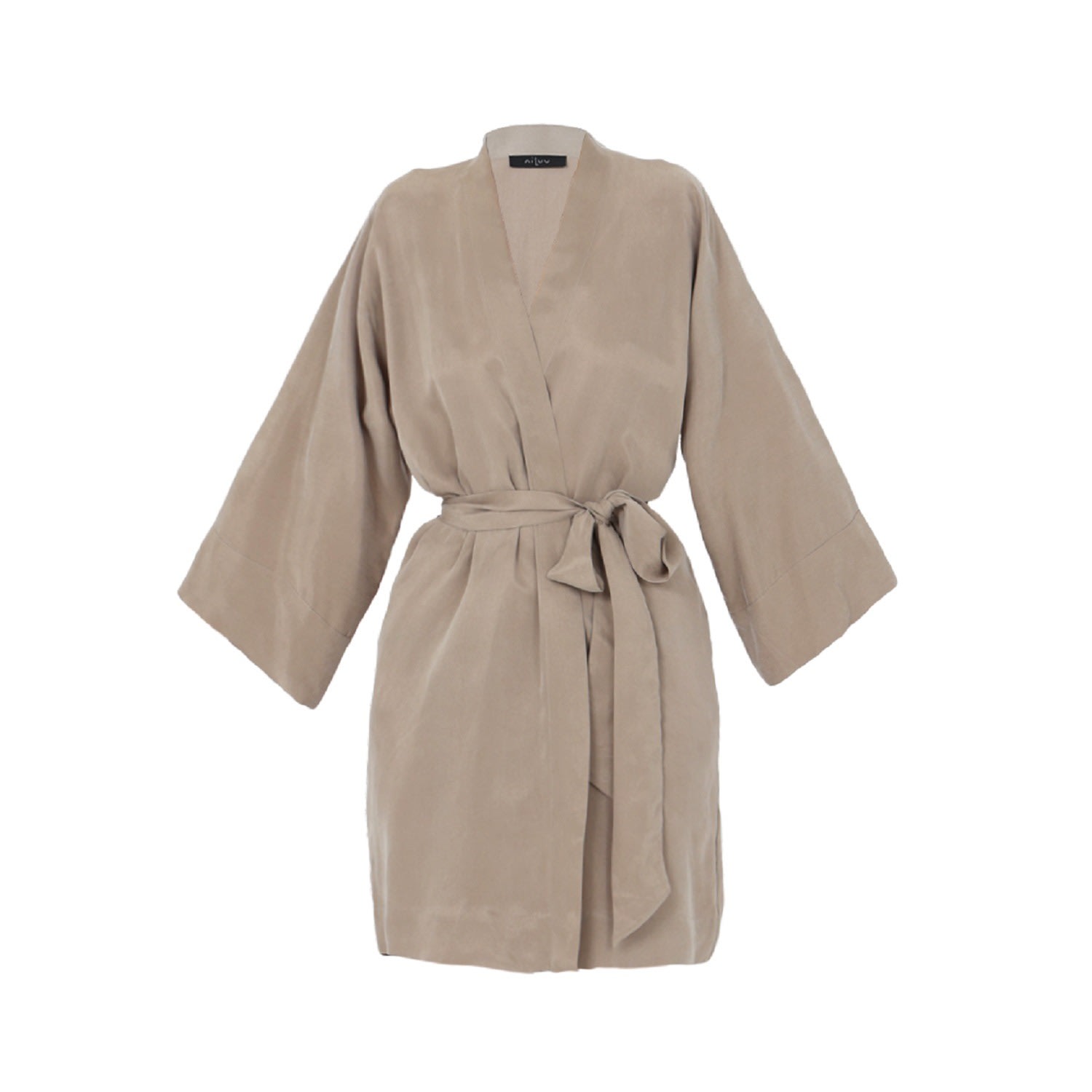 Niluu Women's Neutrals Sand Mini Kimono Robe In Nude