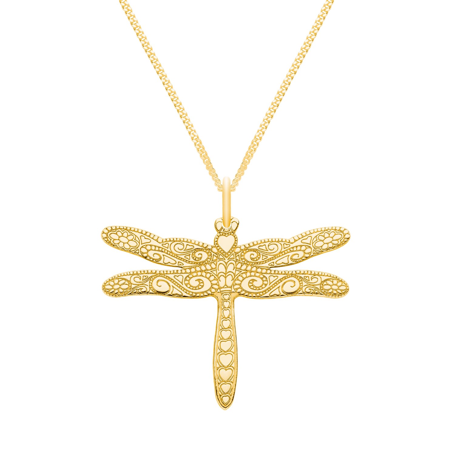 Women’s Medium Gold Dragonfly Pendant Necklace Cartergore