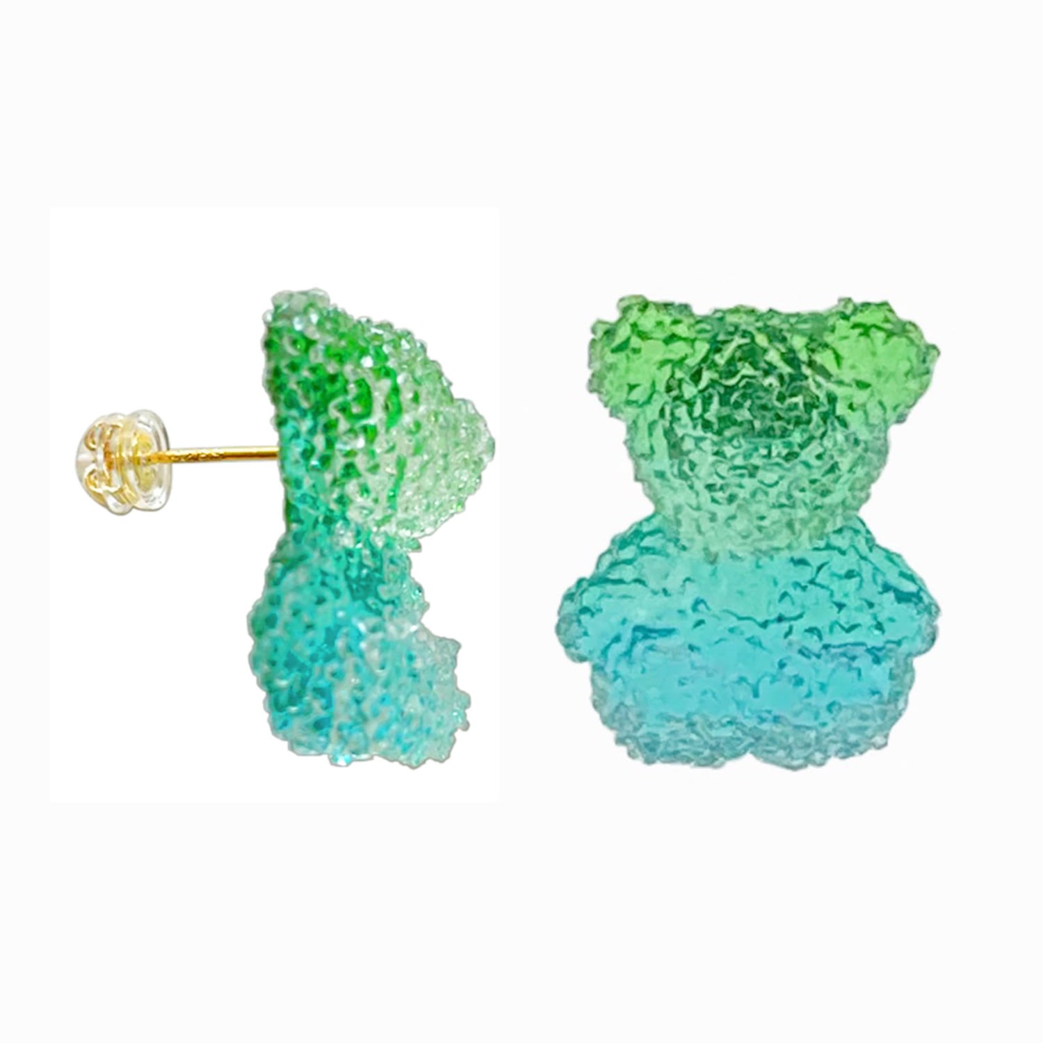 Women’s Blue Gummy Bear Crystal Sugar Studs Earrings Ninemoo