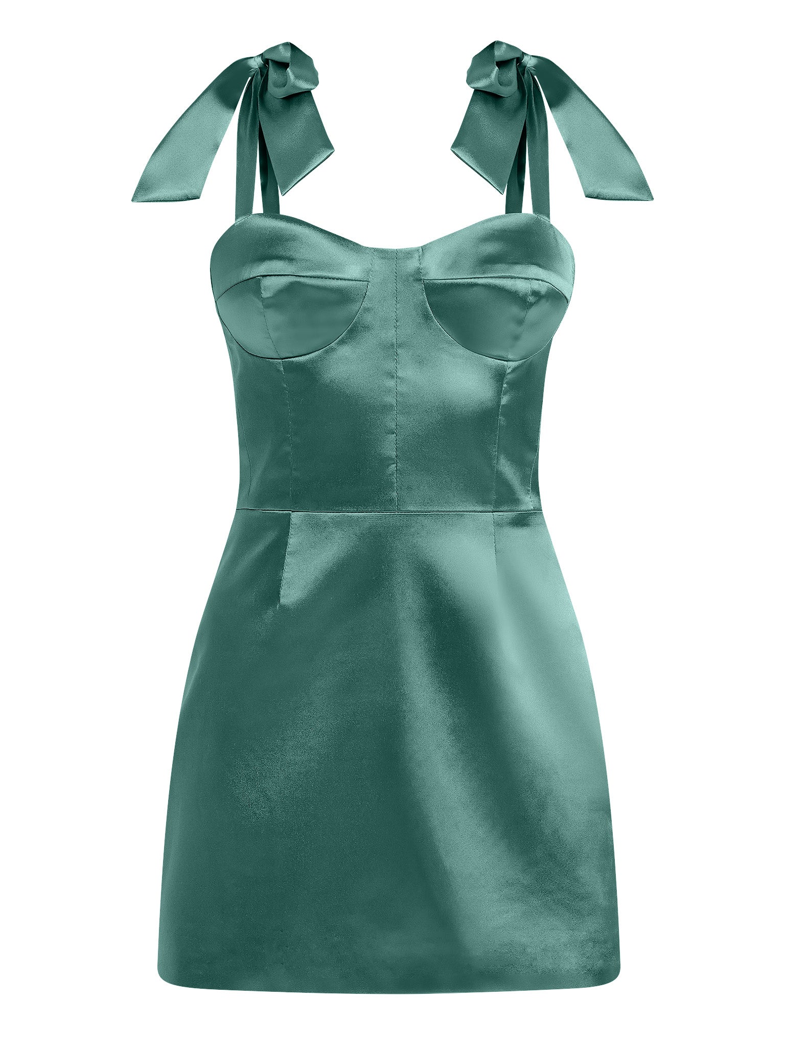 Women’s Sweetheart Melody Satin Mini Dress - Green Xxs Tia Dorraine