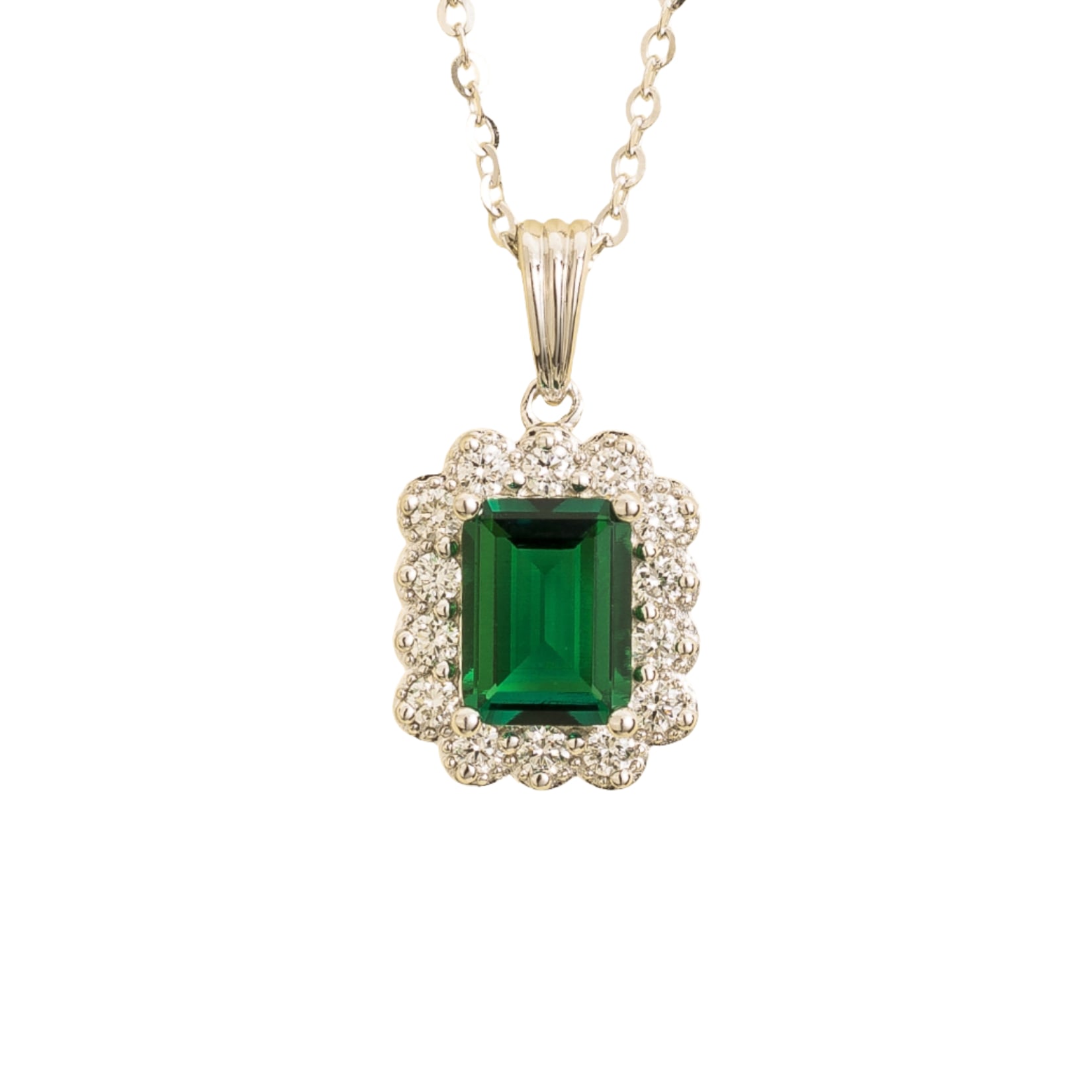 Juvetti Women's Green / White / Silver Verda Pendant Necklace In Emerald In Multi