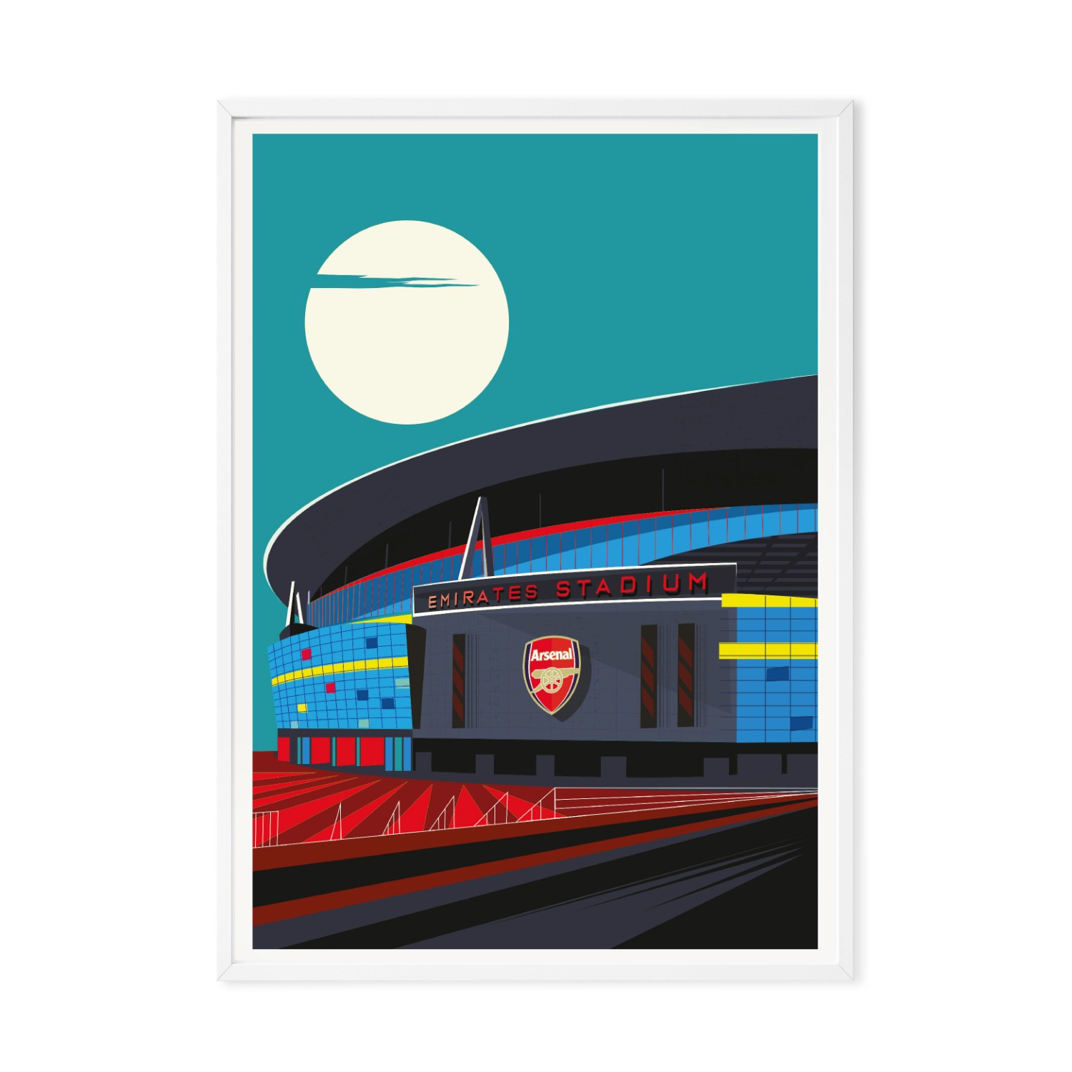 Neutrals Arsenal Fc Under The Moon Art Print A3 297 X 420Mm Eye for London Prints