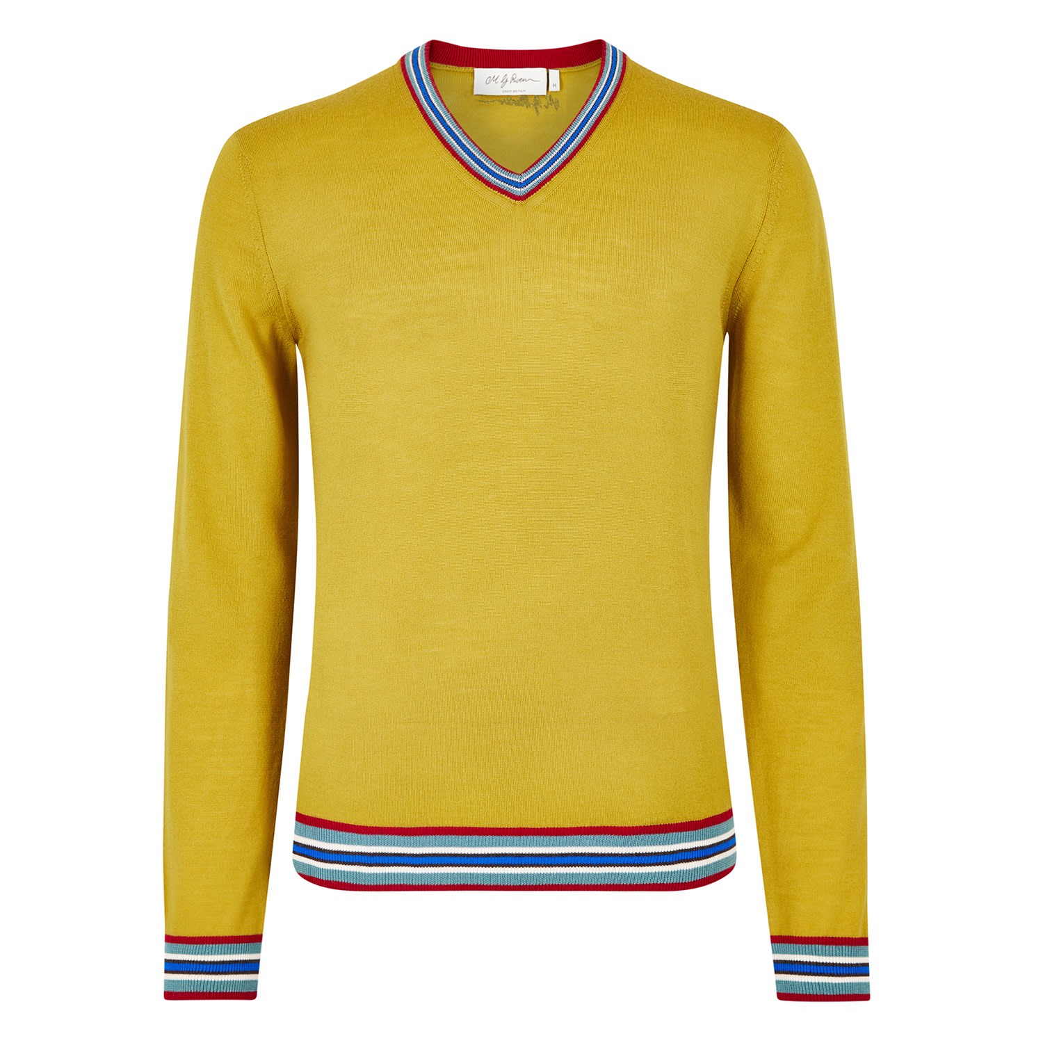 Mg Rivers Men's Yellow / Orange Extrafine Merino The V Mustard In Yellow/orange