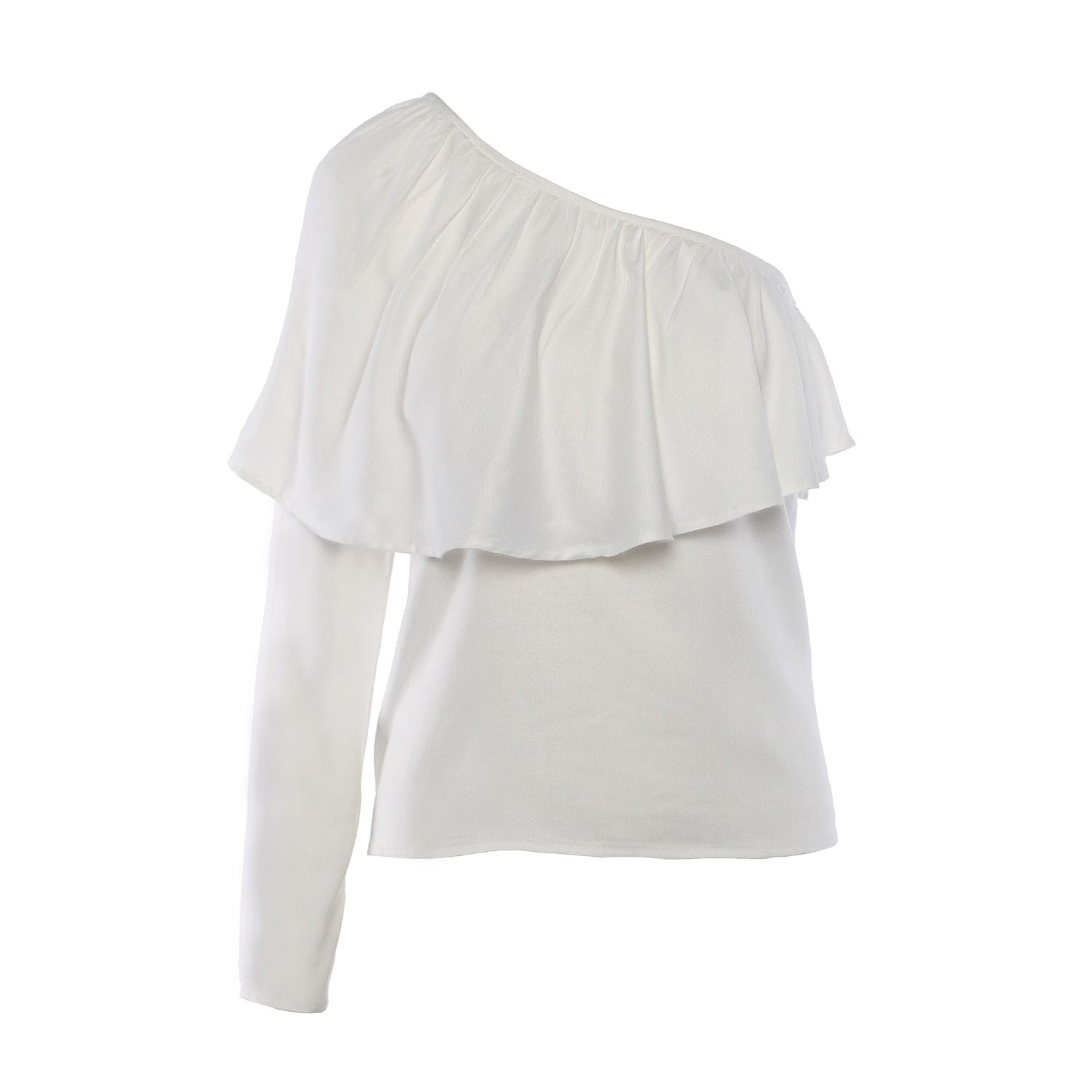 Women’s The Ziba One-Shoulder Blouse In White Extra Small Imaima