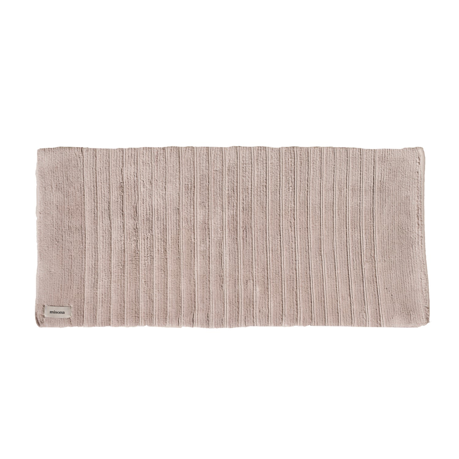 Misona Silver Organic Cotton Bath Runner Mat - Light Grey In Silver