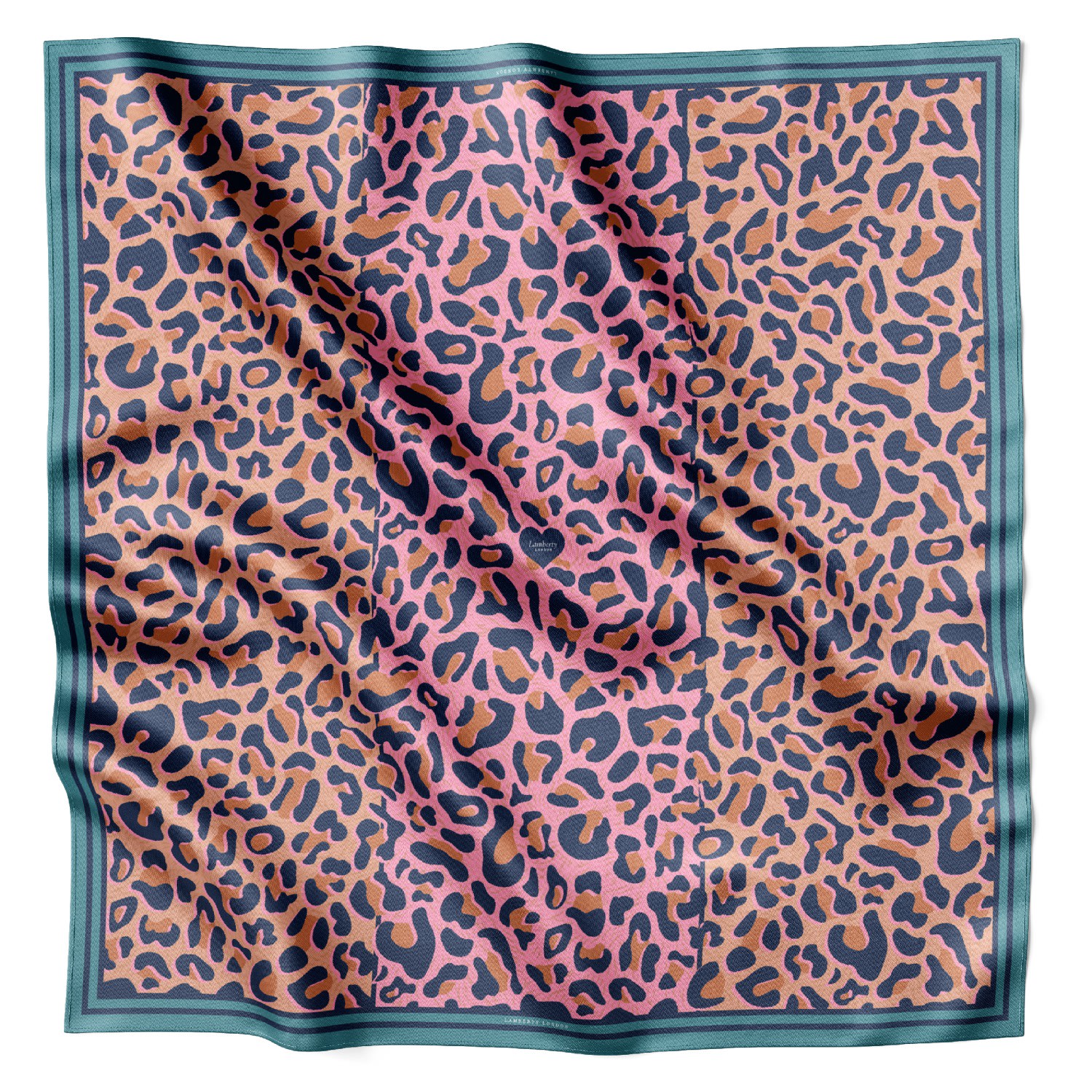 Lamberty Munich X Katchmagic London Women's Color Rush Leopard Print Classic Silk Scarf In Brown