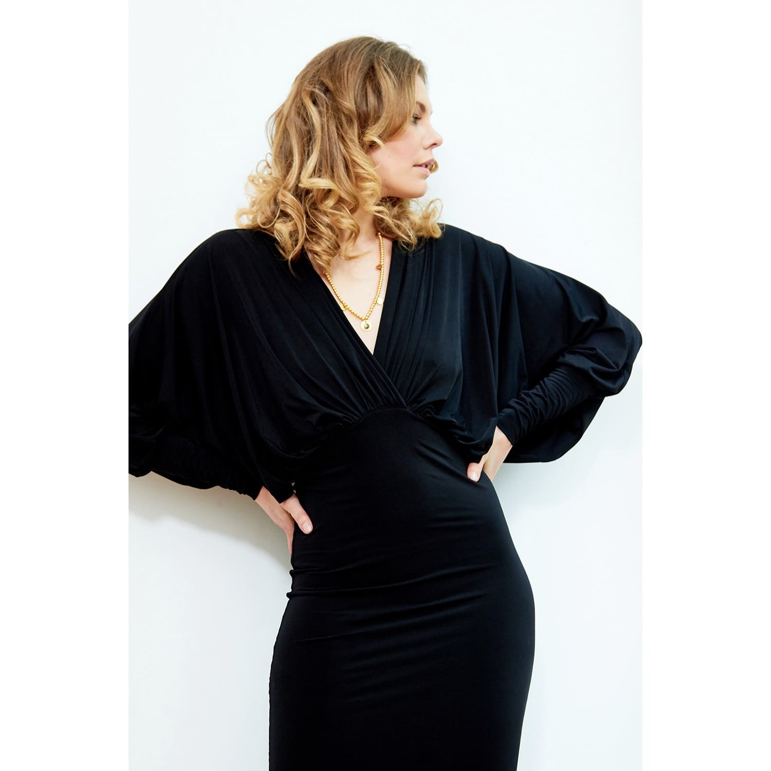 Black batwing dress hotsell