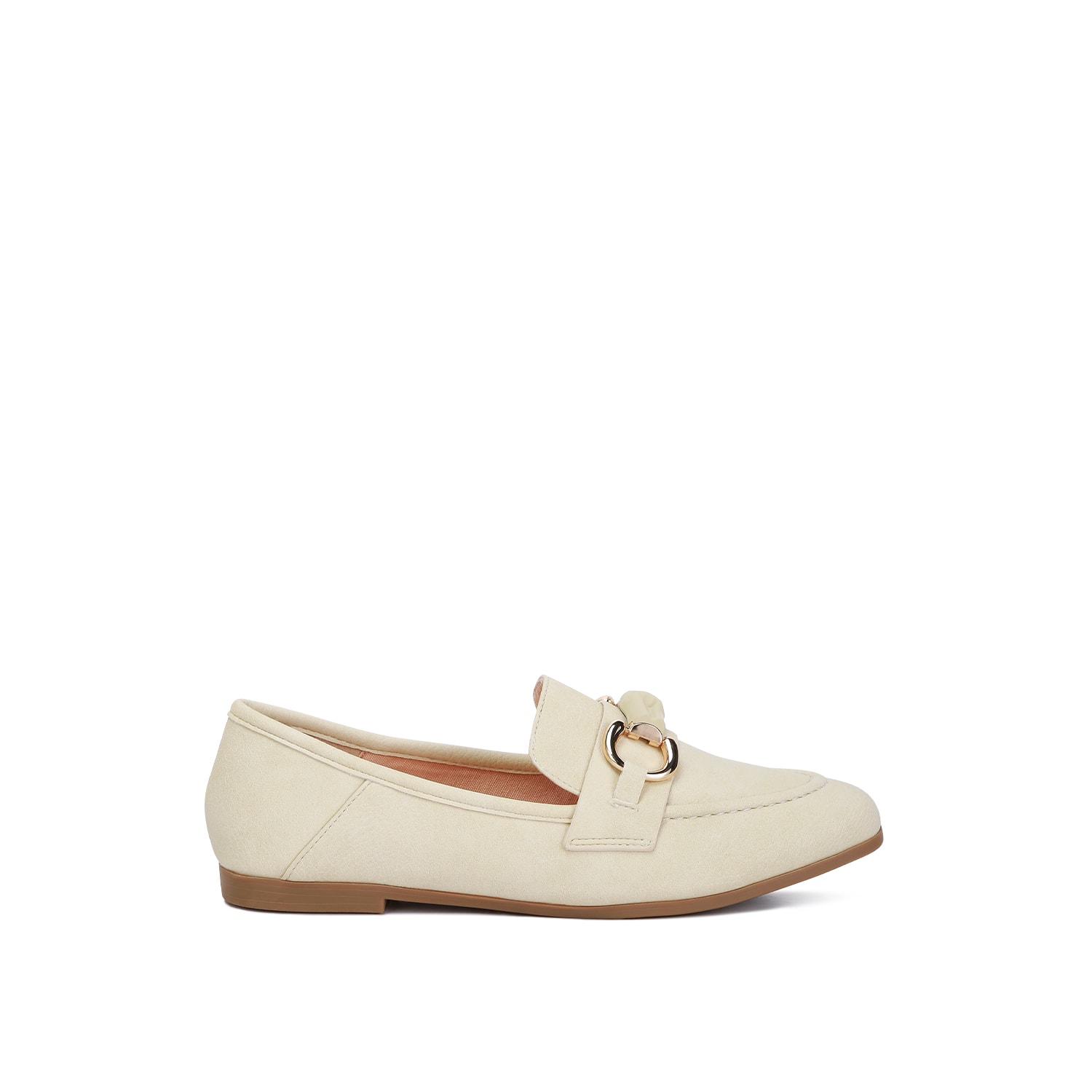 Shop Rag & Co Women's Neutrals Asher Horsebit Embellished Loafers In Beige