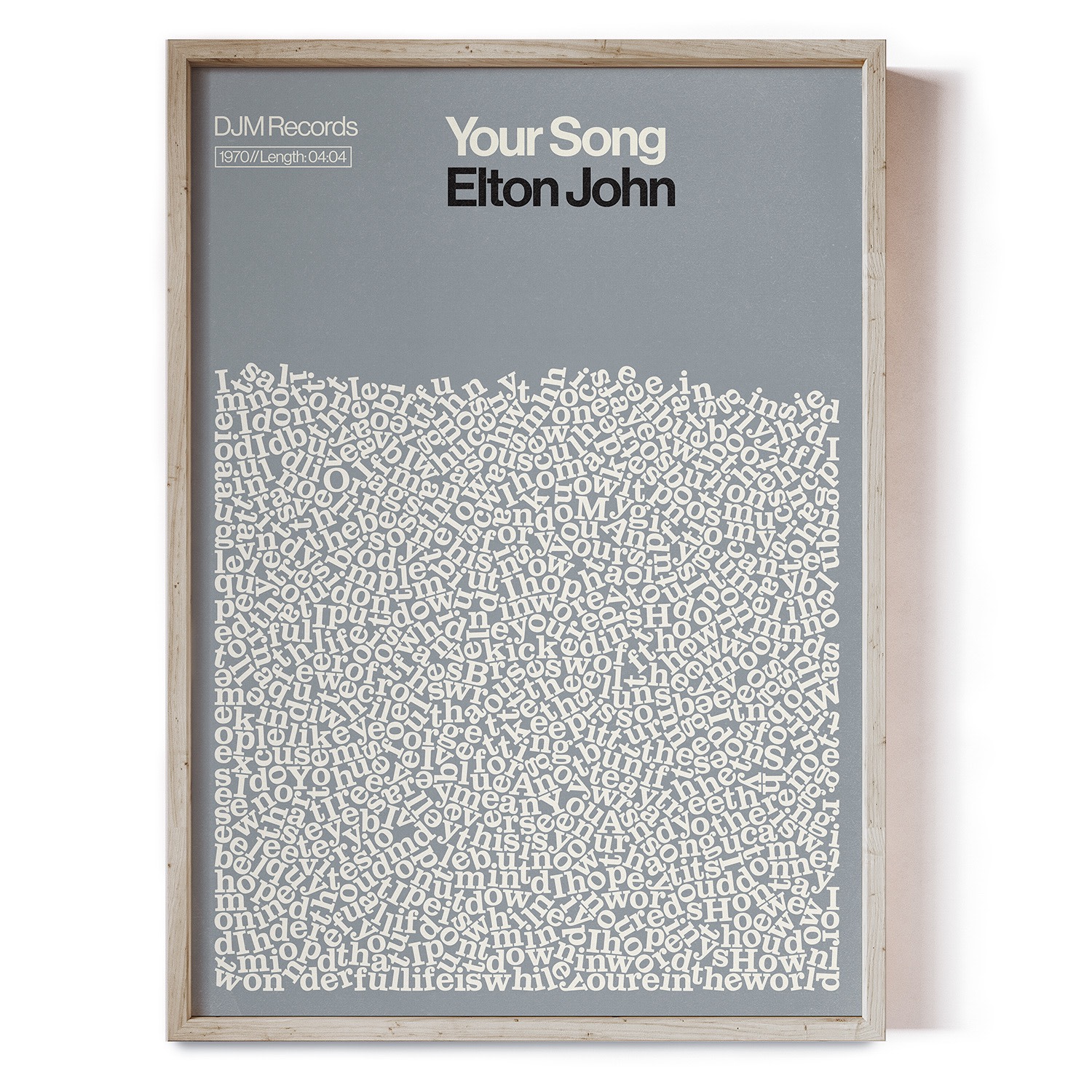 Reign & Hail Your Song - Elton John - Song Lyric Print
