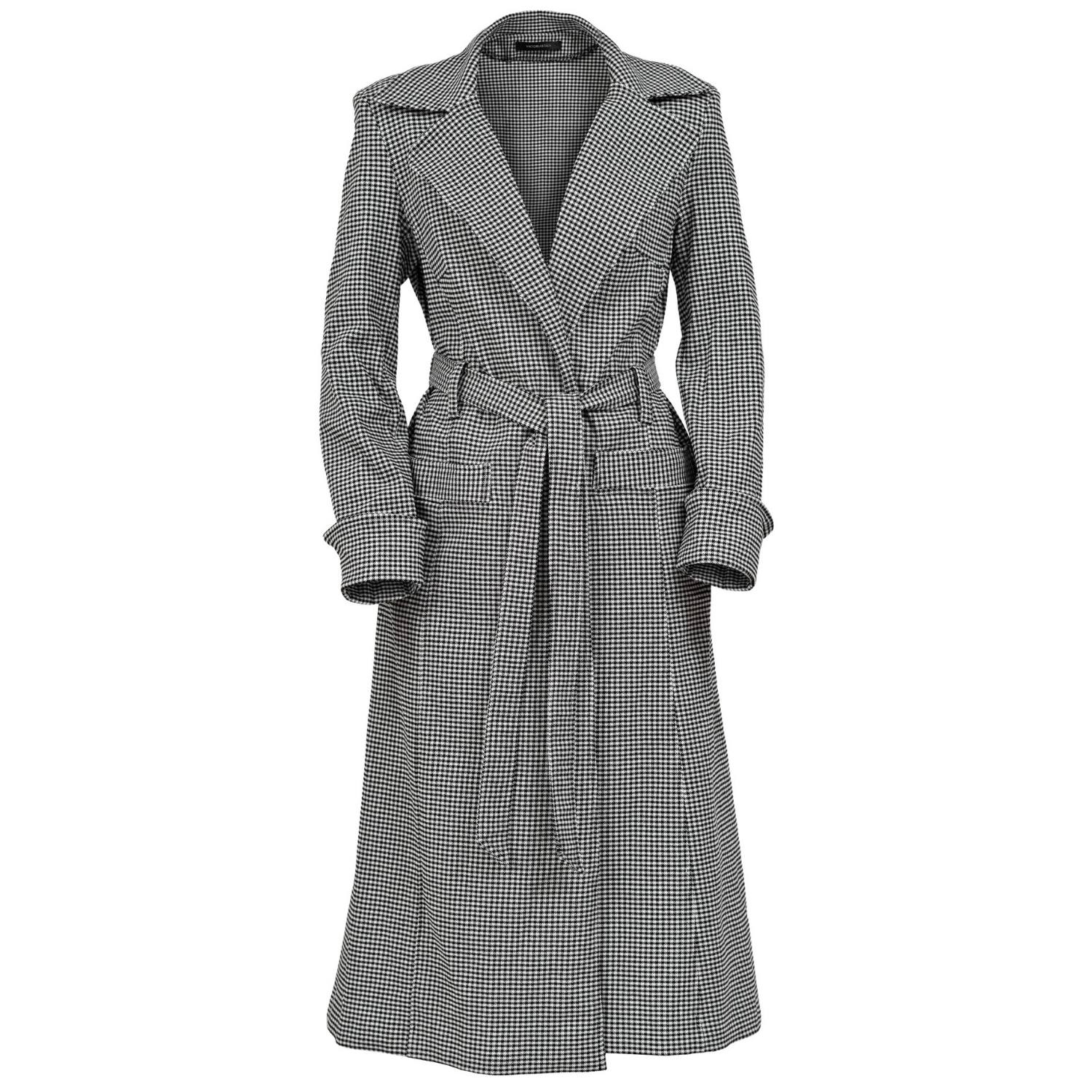 Viktoriabolla Women's Black / White Lizi Long Coat Black & White In Gray