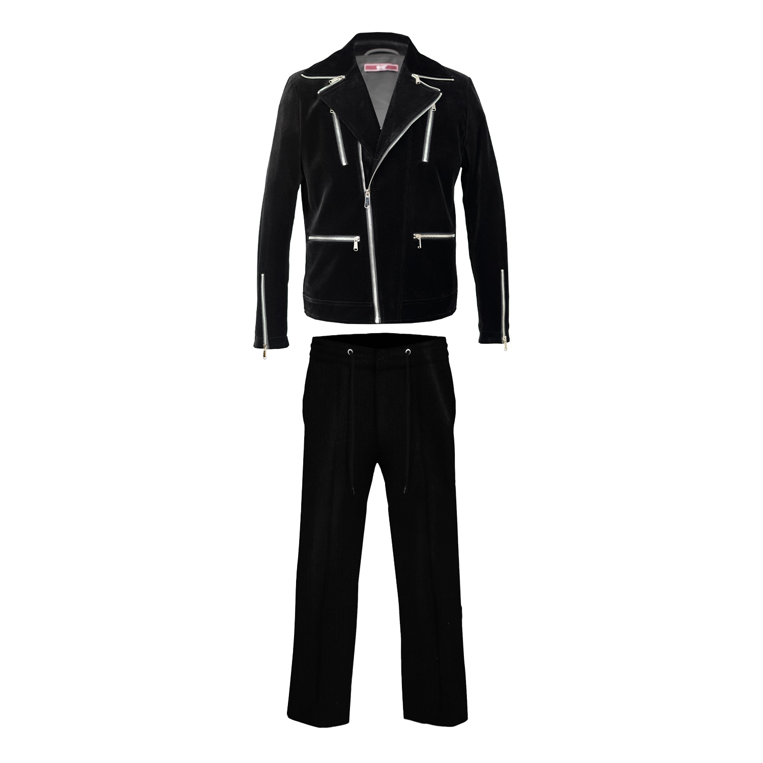 David Wej Men's Washington Corduroy Biker Set  - Black In Black