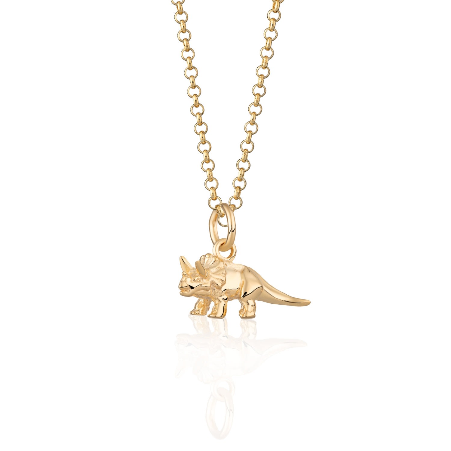 Scream Pretty Women's Gold Triceratops Dinosaur Charm Necklace In Gold
