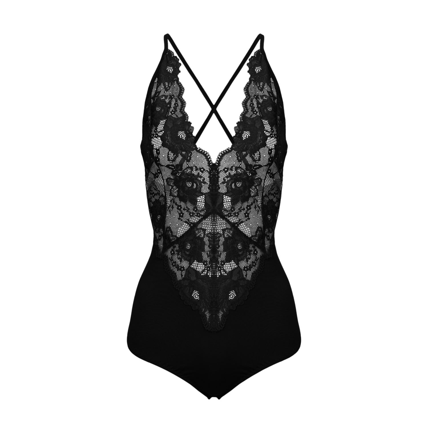 Oh!zuza Night&day Women's Lace Intimate Bodysuit - Black In Black