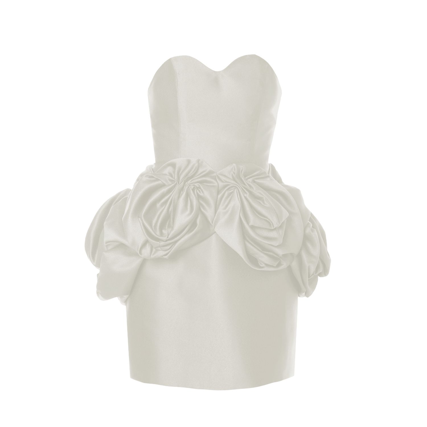 Women's Juno Dress + Rose Waist Sash | Strapless Mini In White | Medium | Baé Special Moments