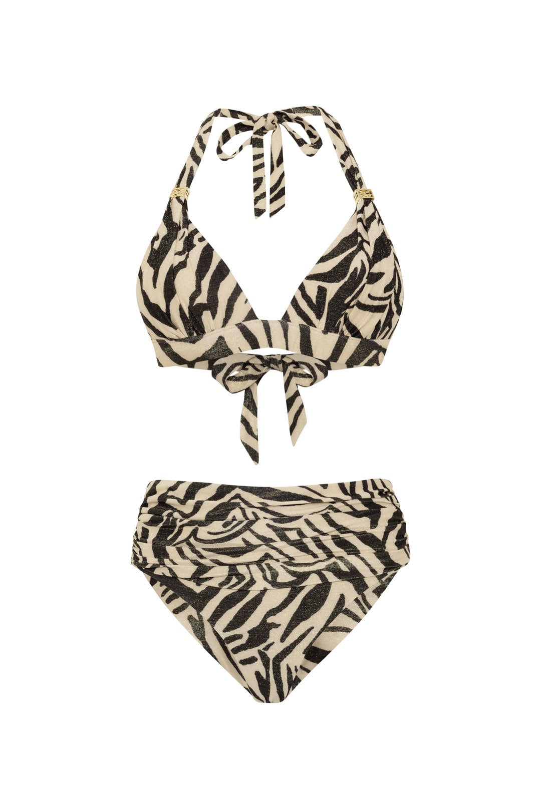 Leyla Maya Women's Black / Neutrals / Gold Annie & Paloma Bikini Set - Animal Print In Multi