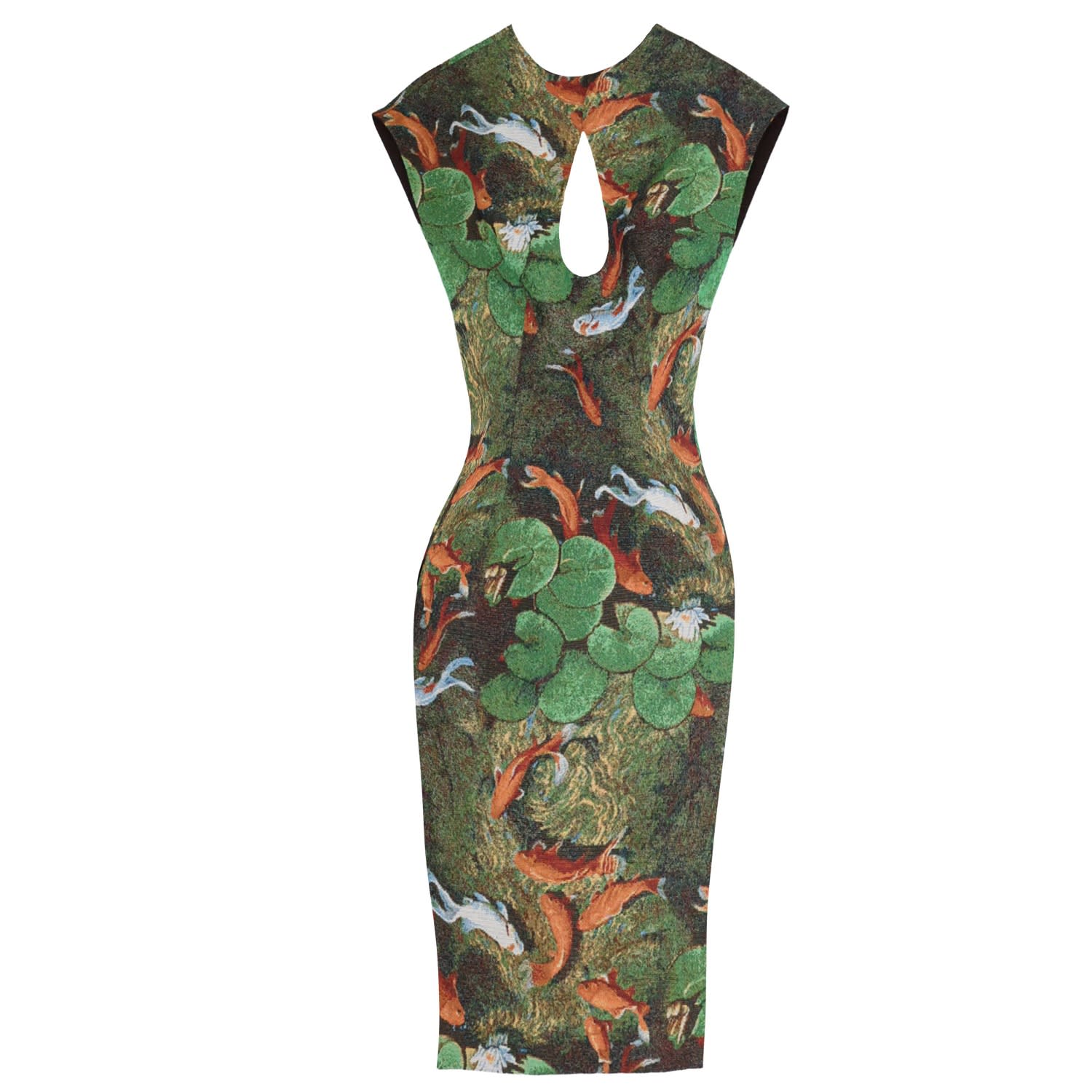 28natelier Women's Green / Orange The Koi Dress In Multi
