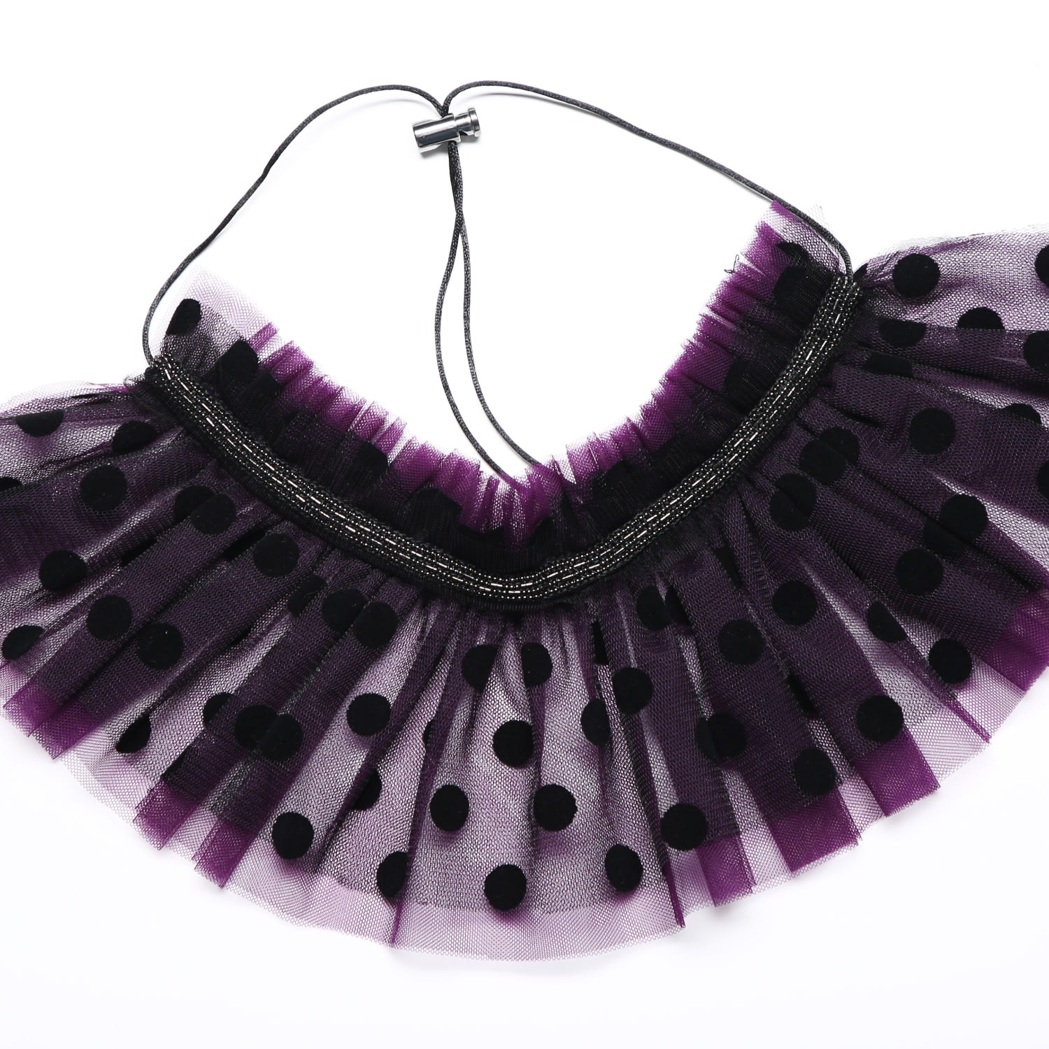 Women’s Black Violet Tulle Collar One Size Silvia Serban