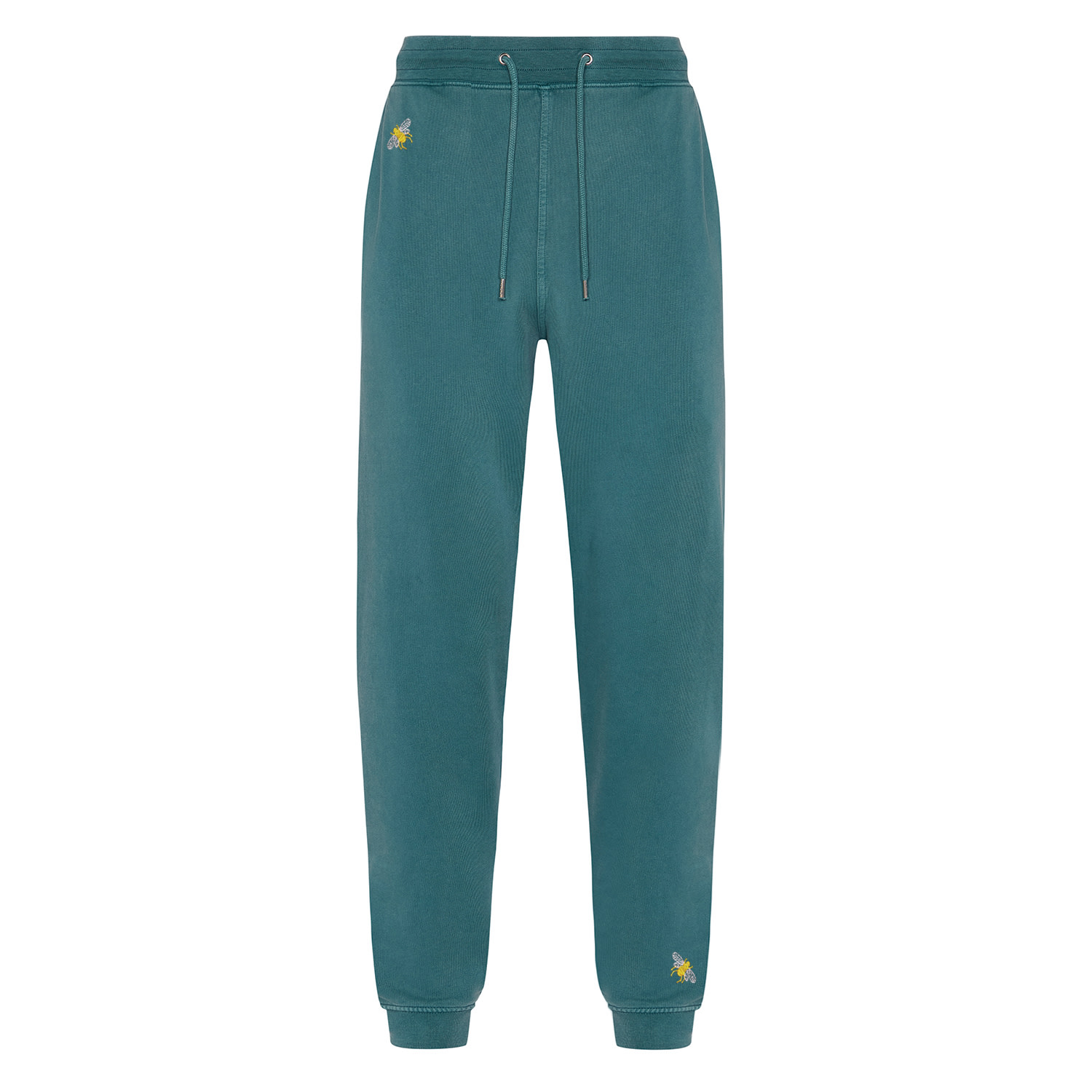 Ingmarson Men's Green Bee Embroidered Organic Cotton Joggers Teal