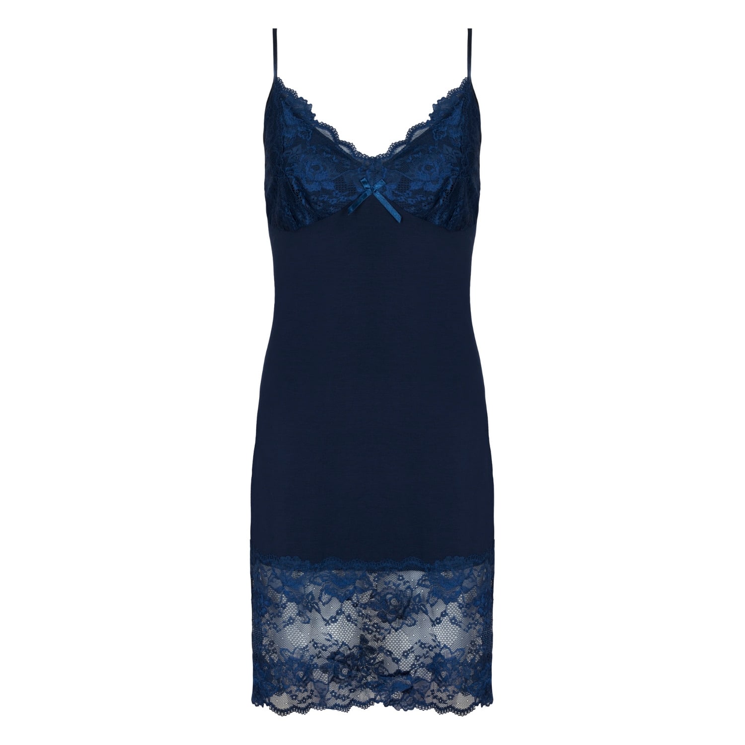 Oh!zuza Night&day Women's Classic Lace Chemise Nightdress - Blue In Blue