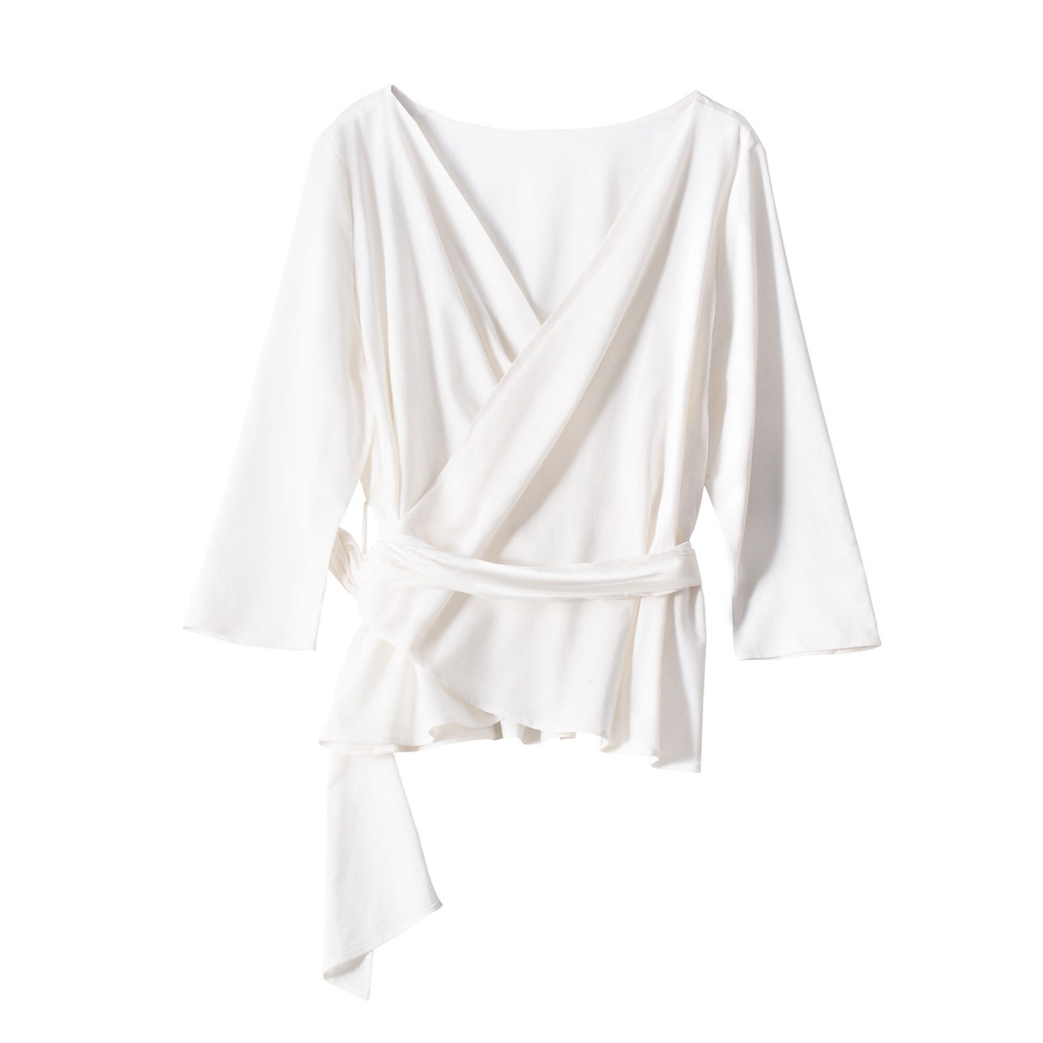 Voya Women's White Mira Wrap Linen Shirt In White