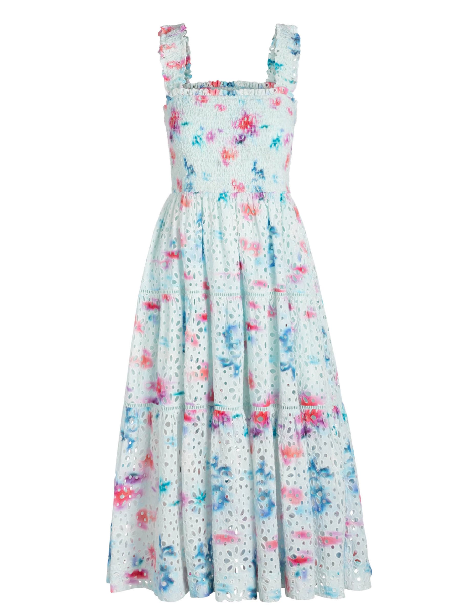 Women's Blue / White Kristen Dress In Cielo Print Eyelet