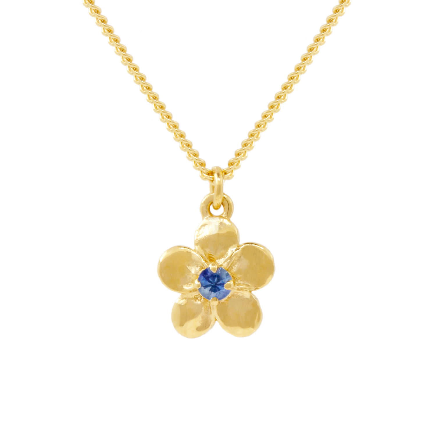 Lee Renee Women's Forget Me Not Necklace – Single Sapphire– Gold