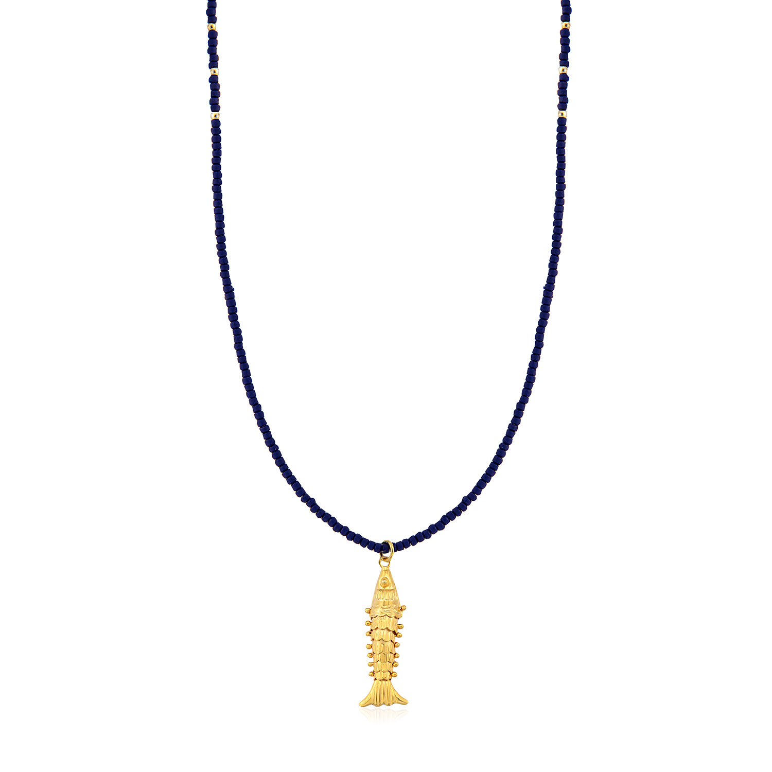 The Pheia Women's Movable Gold Fish Beaded Necklace In Gold
