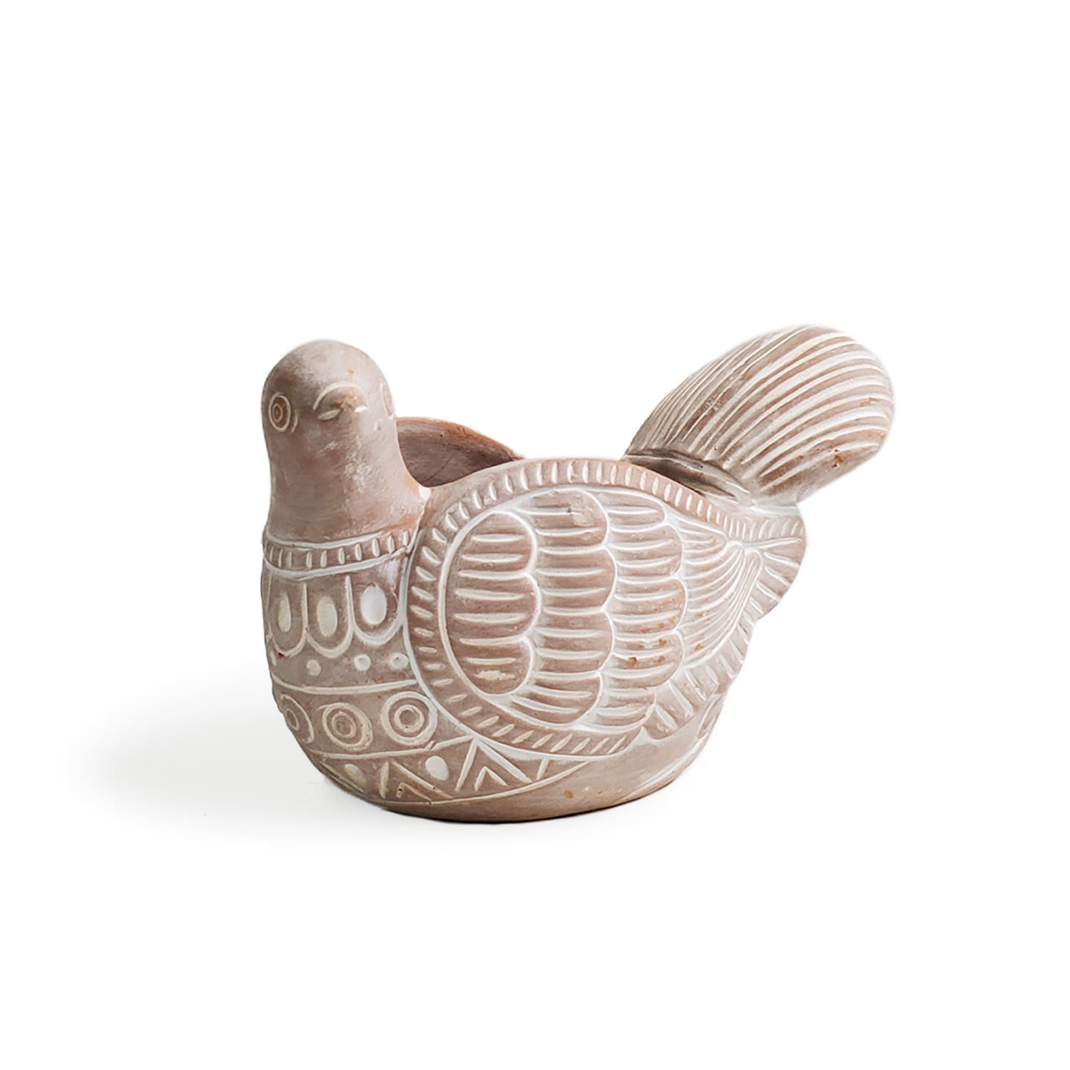 Korissa Neutrals Terracotta Pot - Turtle Dove In Orange