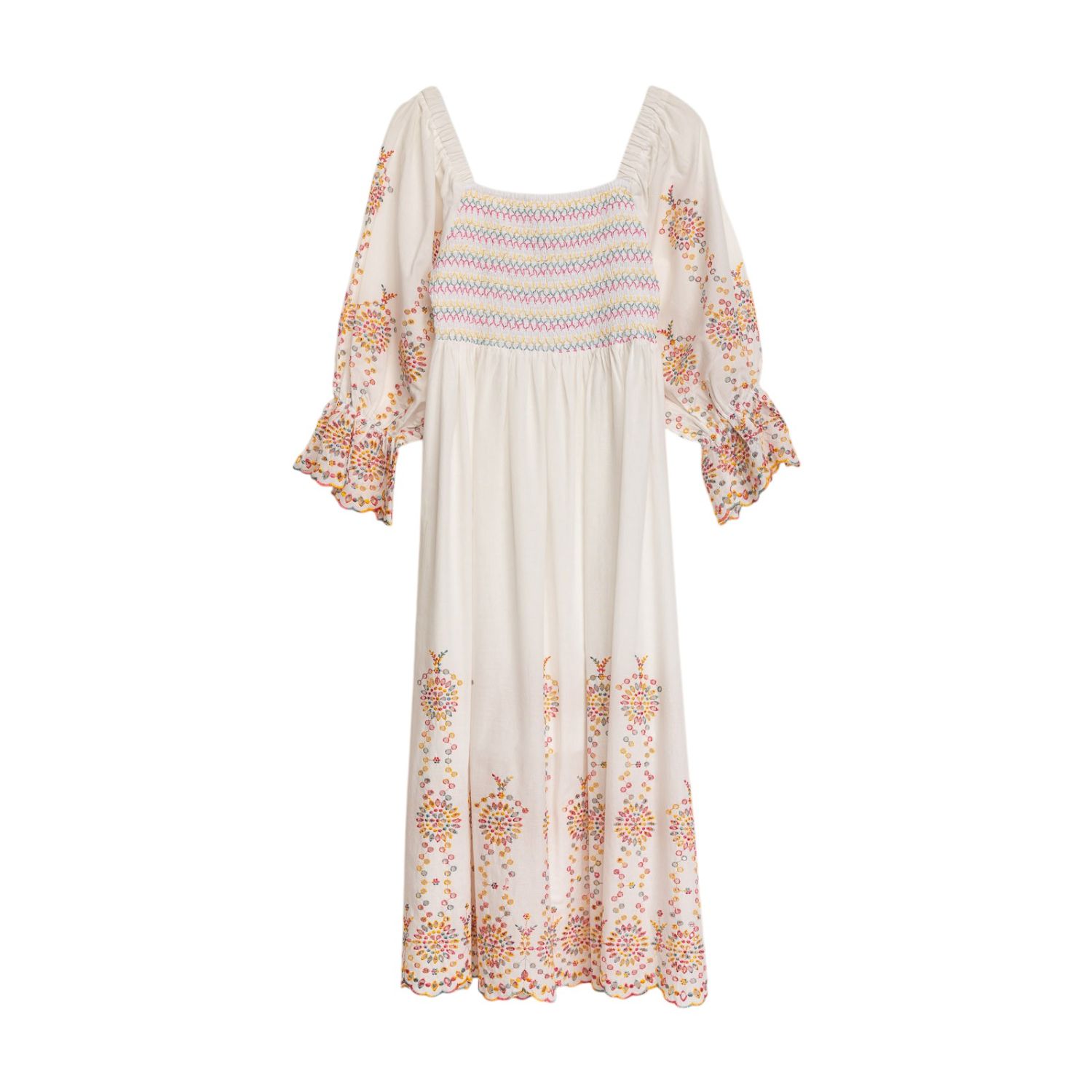 Niza Women's White Long Cotton Dress Lia