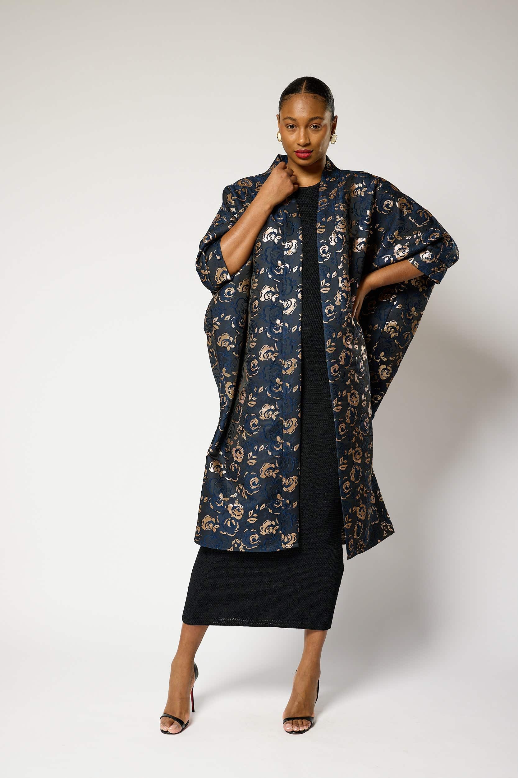 Regal Azure Blossom Kimono Jacket | Lioness by TF | Wolf & Badger
