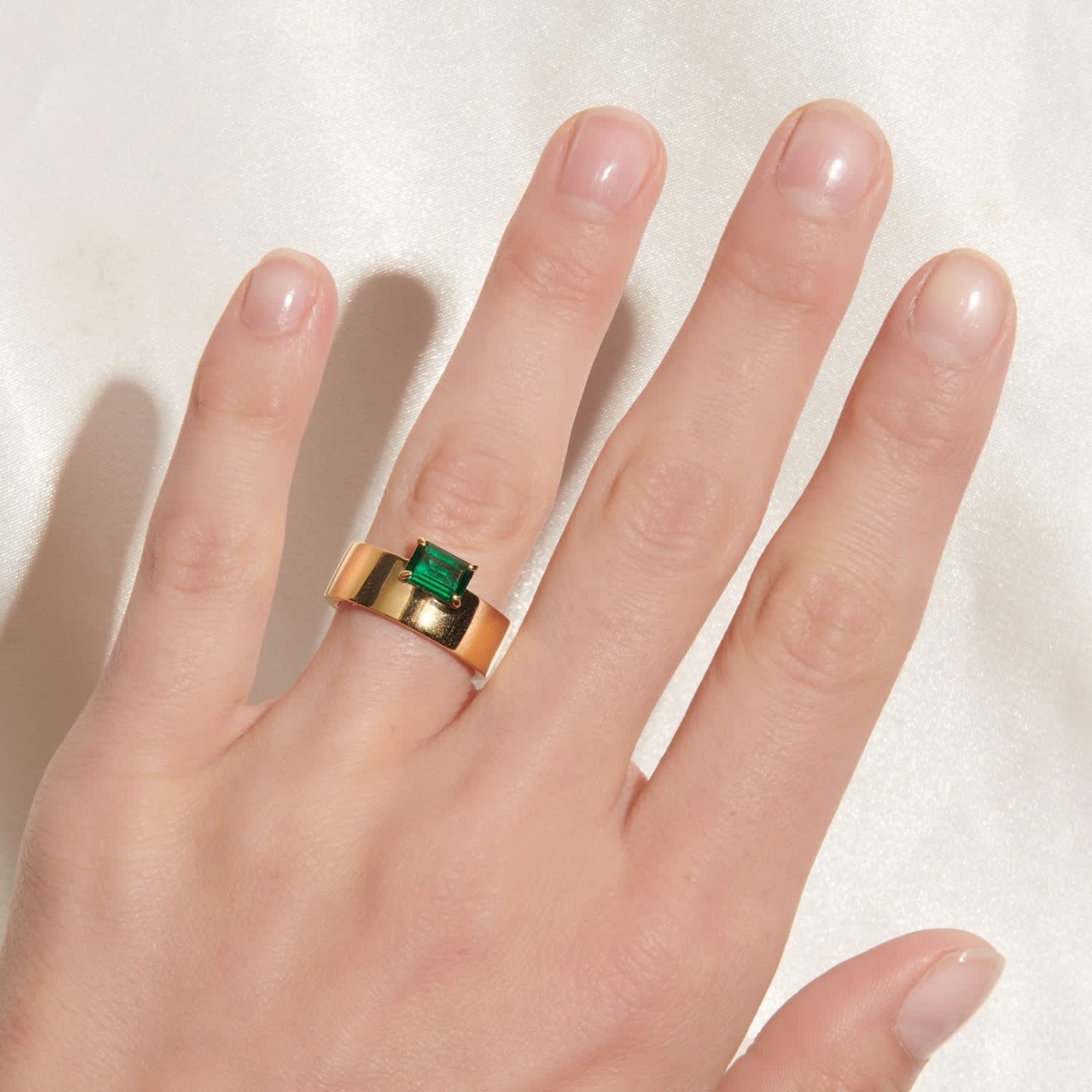 Emerald Baguette Cut Monolith Ring | Little Sky Stone | Wolf & Badger