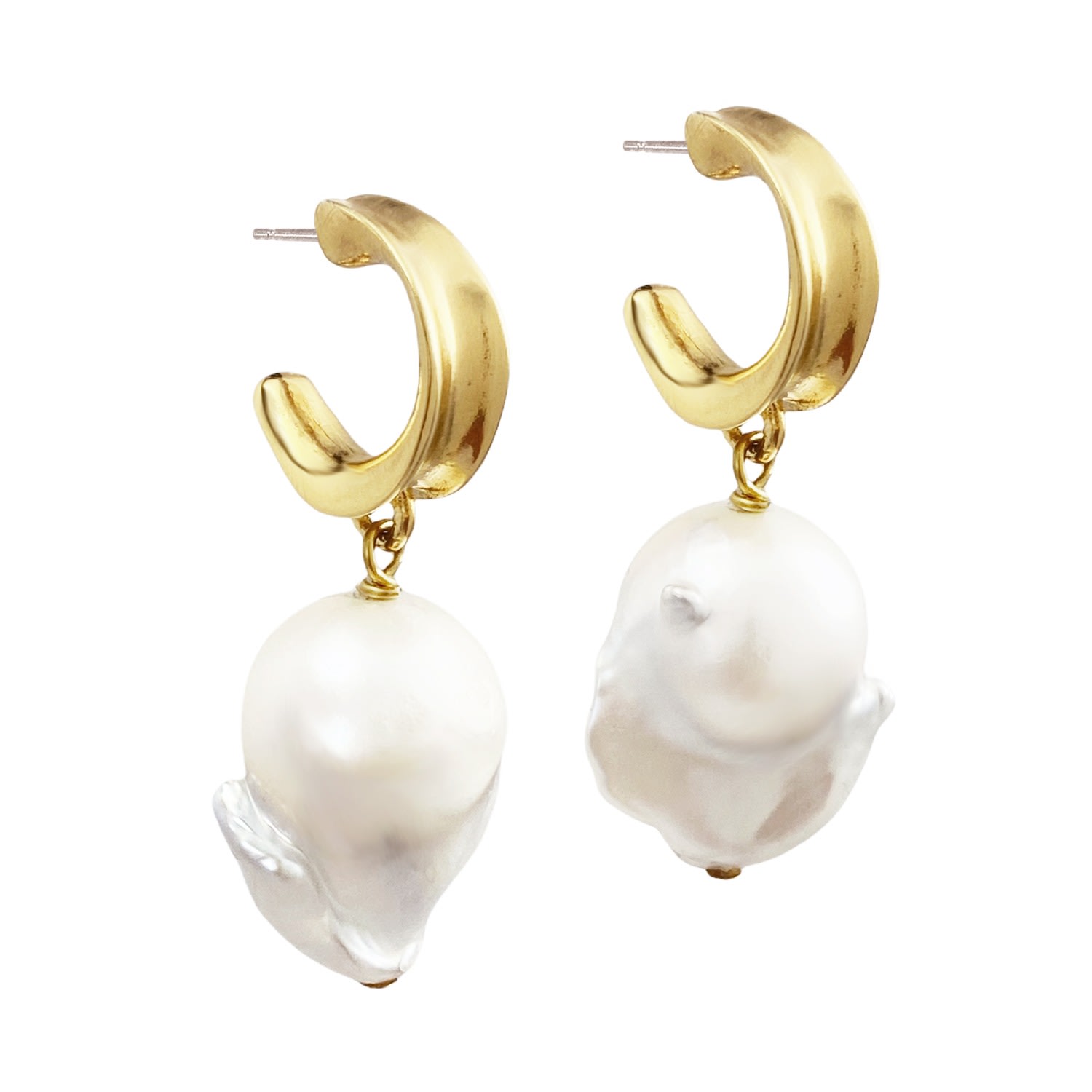 Biko Women's Barroco Pearl Hoops Gold In Gold