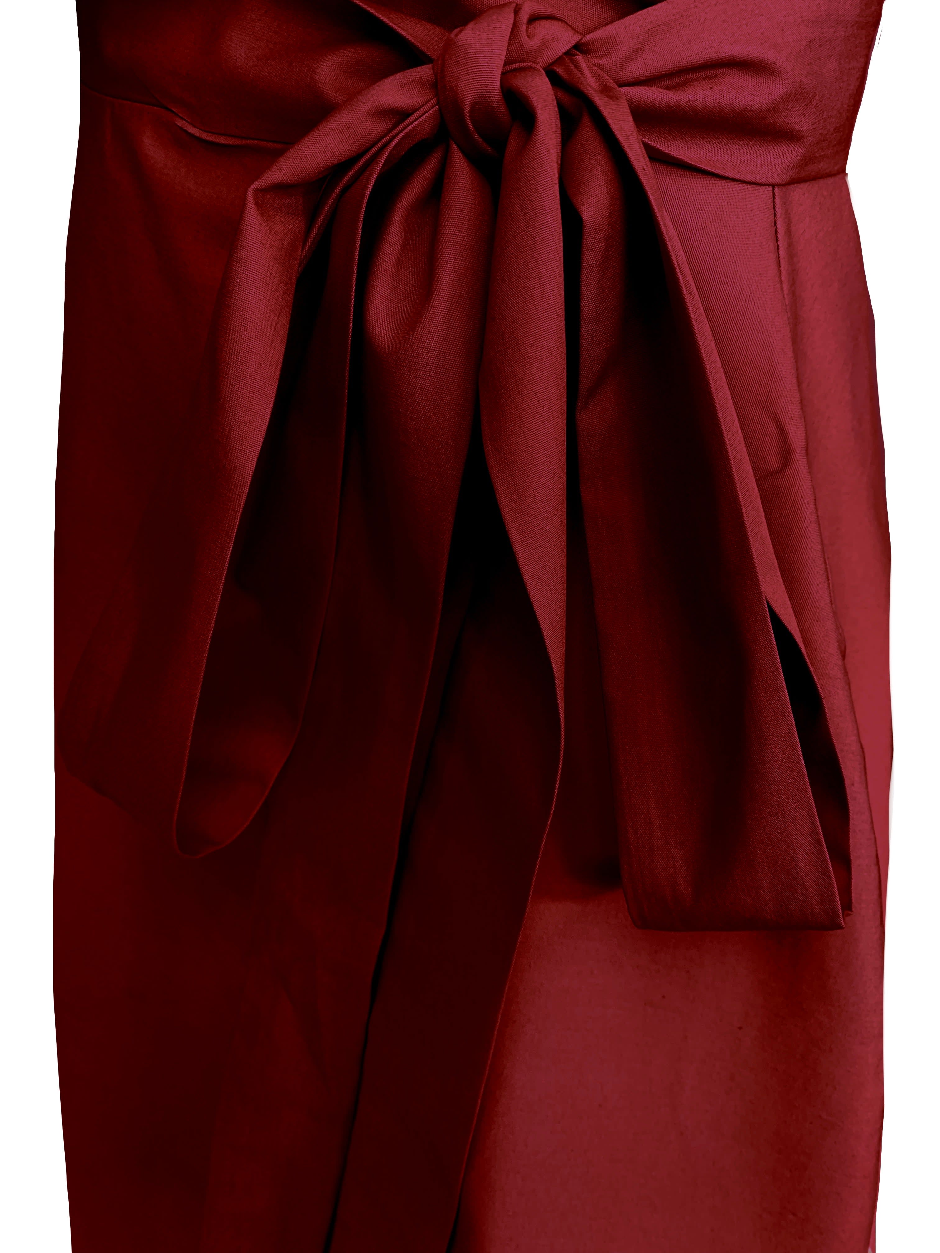 Meyer Wrap Midi Skirt In Wine With Pockets