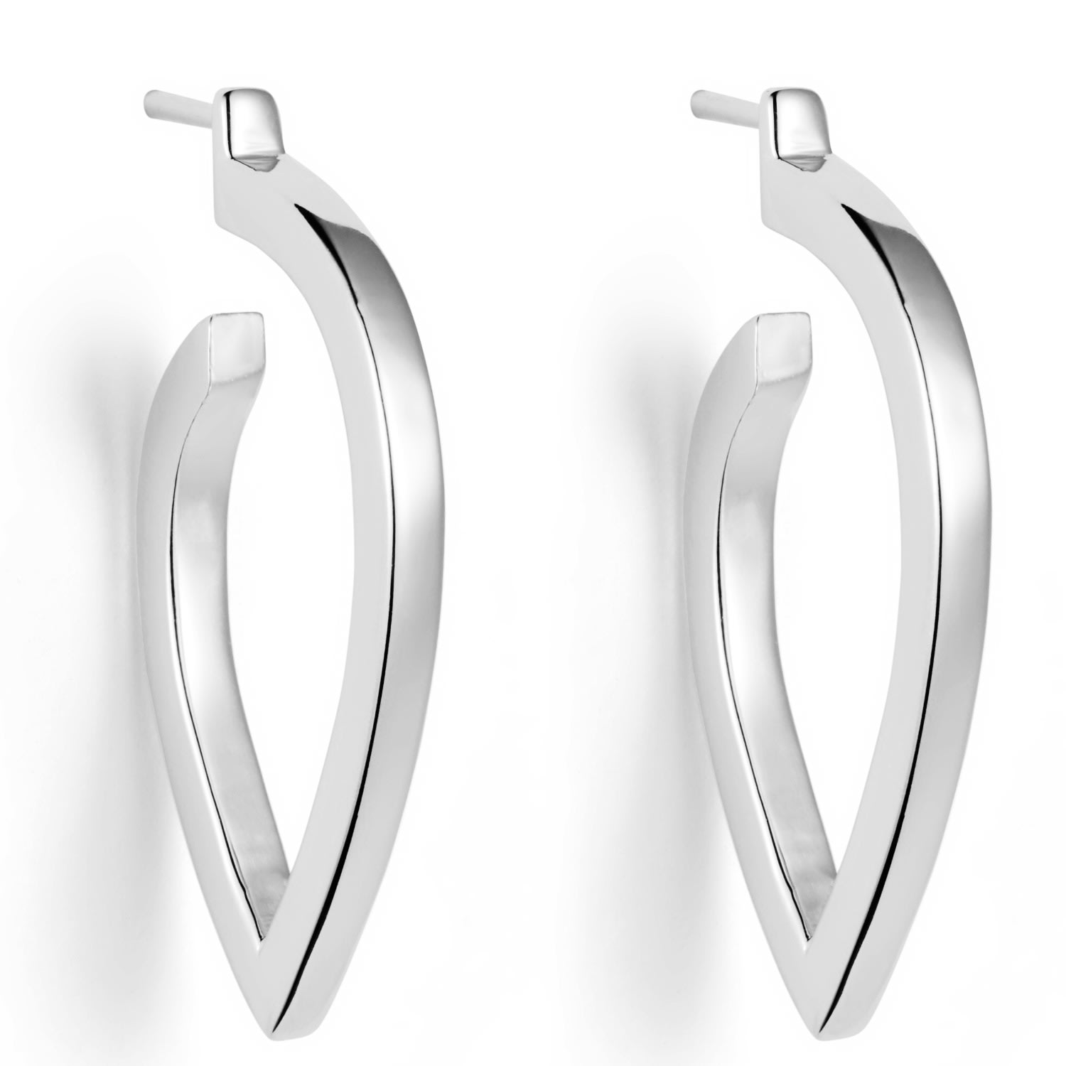 Toolally Women's Loop Earrings - Silver In Metallic