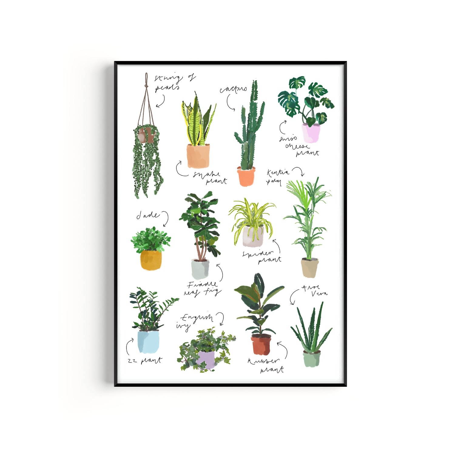 Plant Hand Painted Art Print - A2 Natalie Cass Art