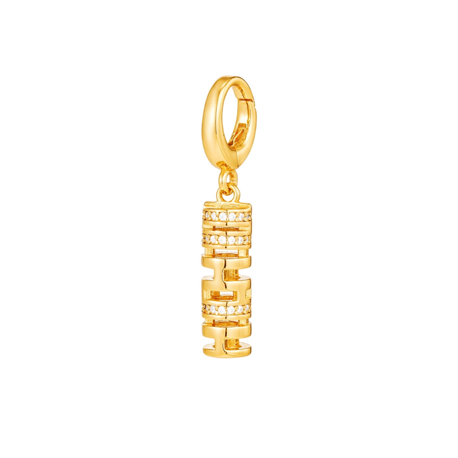 Amelia Roxanna Jewellery Women's Gold Encrusted Scroll Charm In Gold