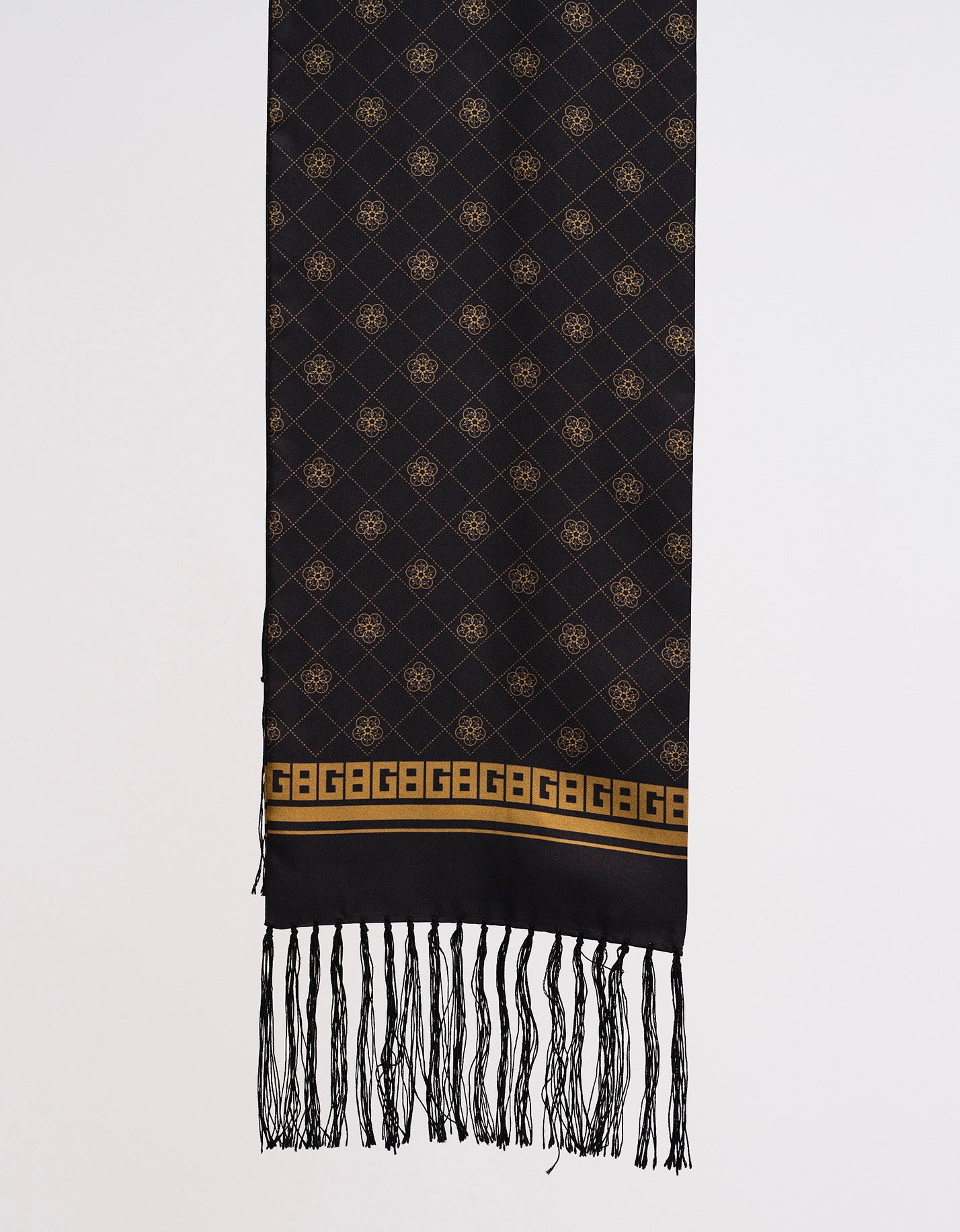 Black & Gold Gb Logo Silk Scarf | Gresham Blake | Wolf & Badger display picture 2