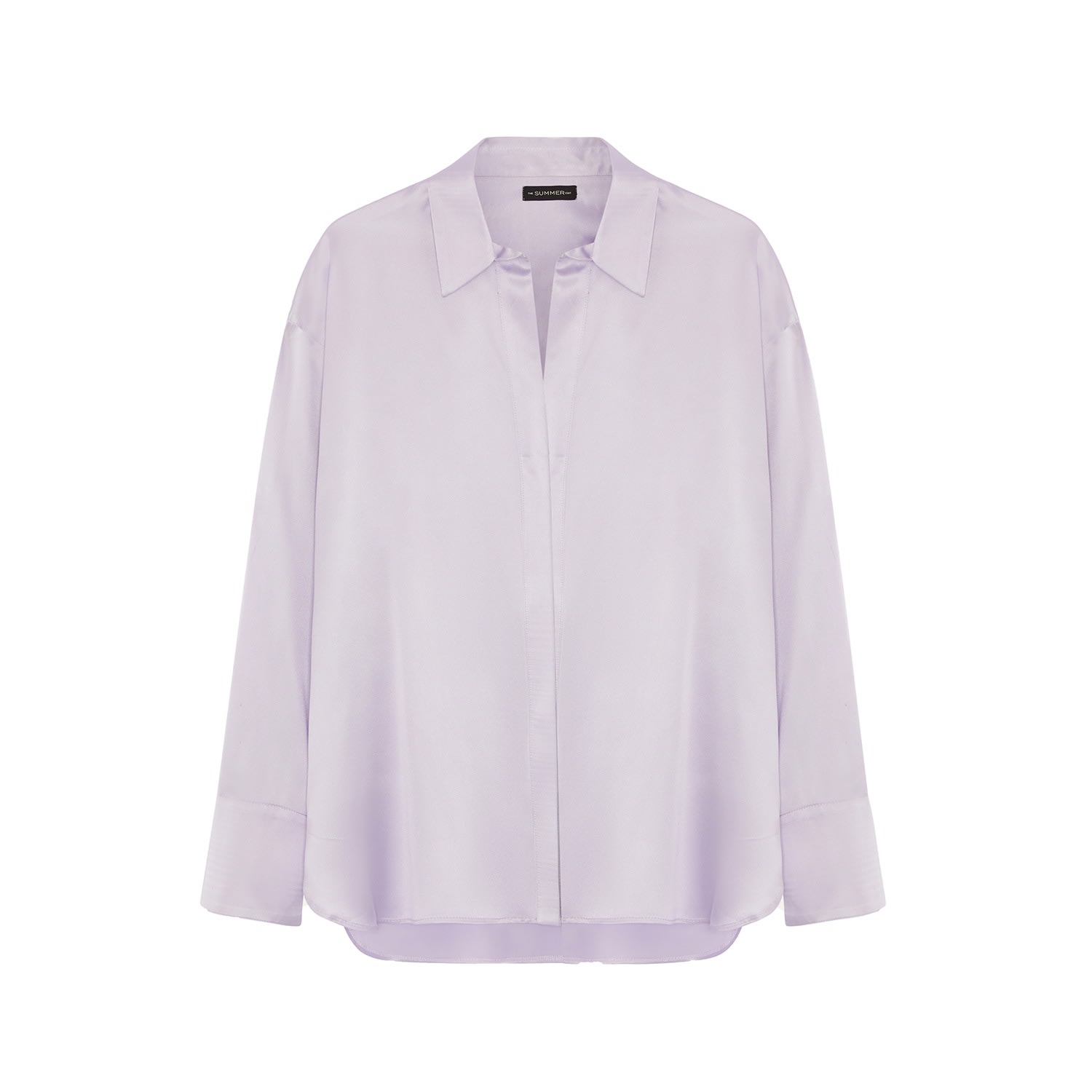 The Summer Edit Women's Audrey Oversized Silk Shirt - Silver In Silver