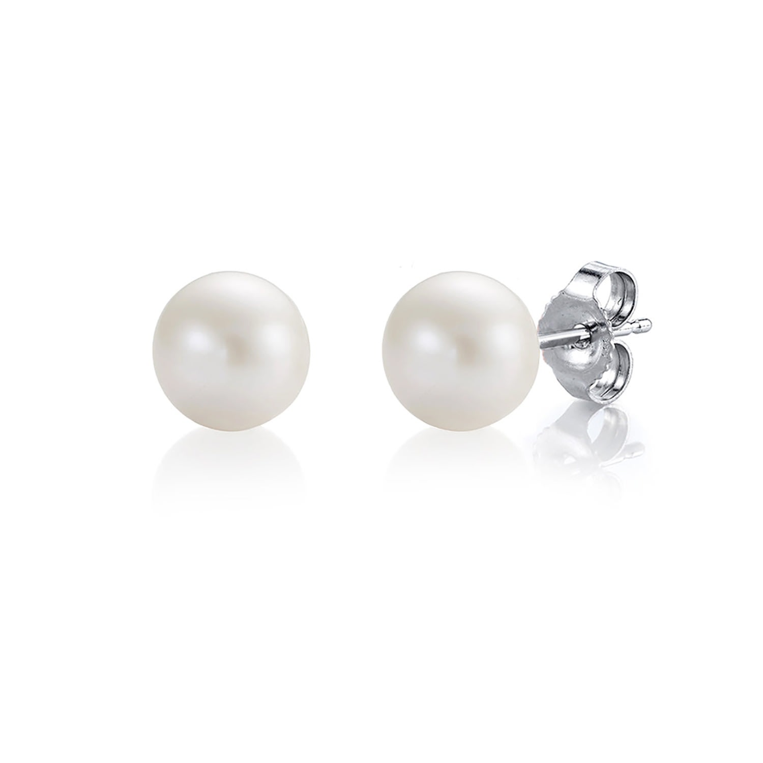 Women’s Silver / White Small Pearl Stud Earrings Augustine Jewels