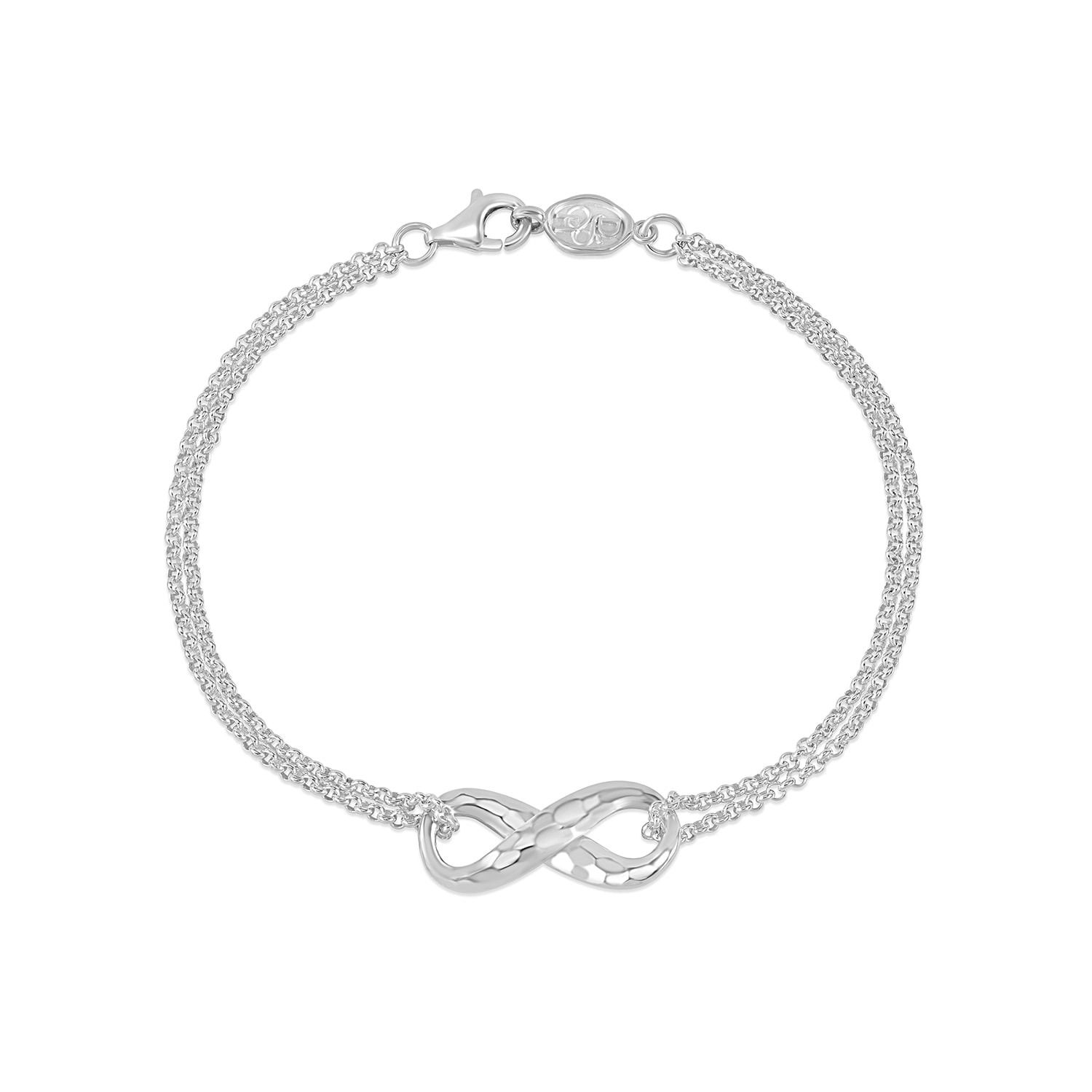 Dower & Hall Entwined Infinity Double-chain Bracelet In Metallic