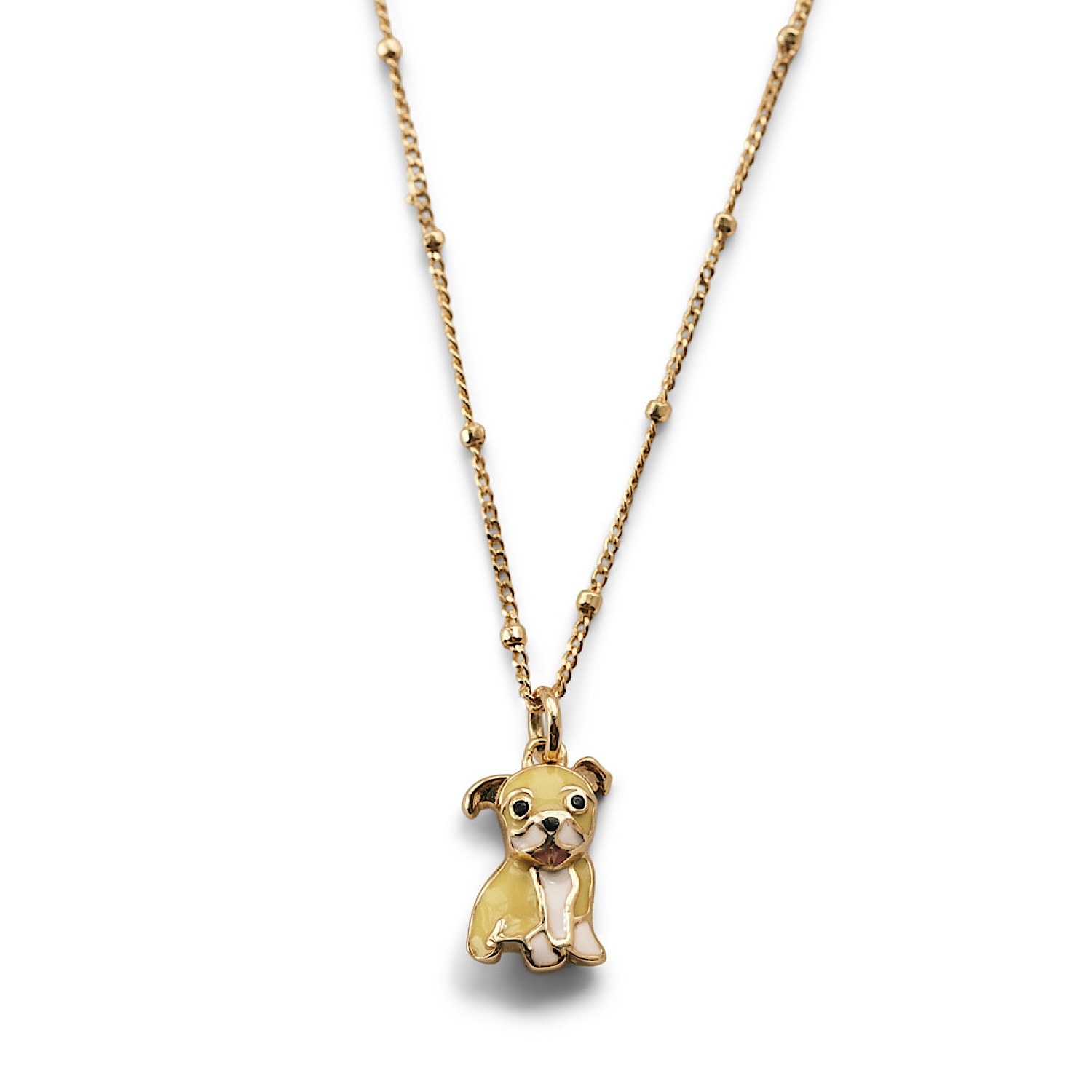 Cloud Haven Women's Yellow / Orange / Gold  Mini Bulldog Sweetie Pendant In Taffy Yellow