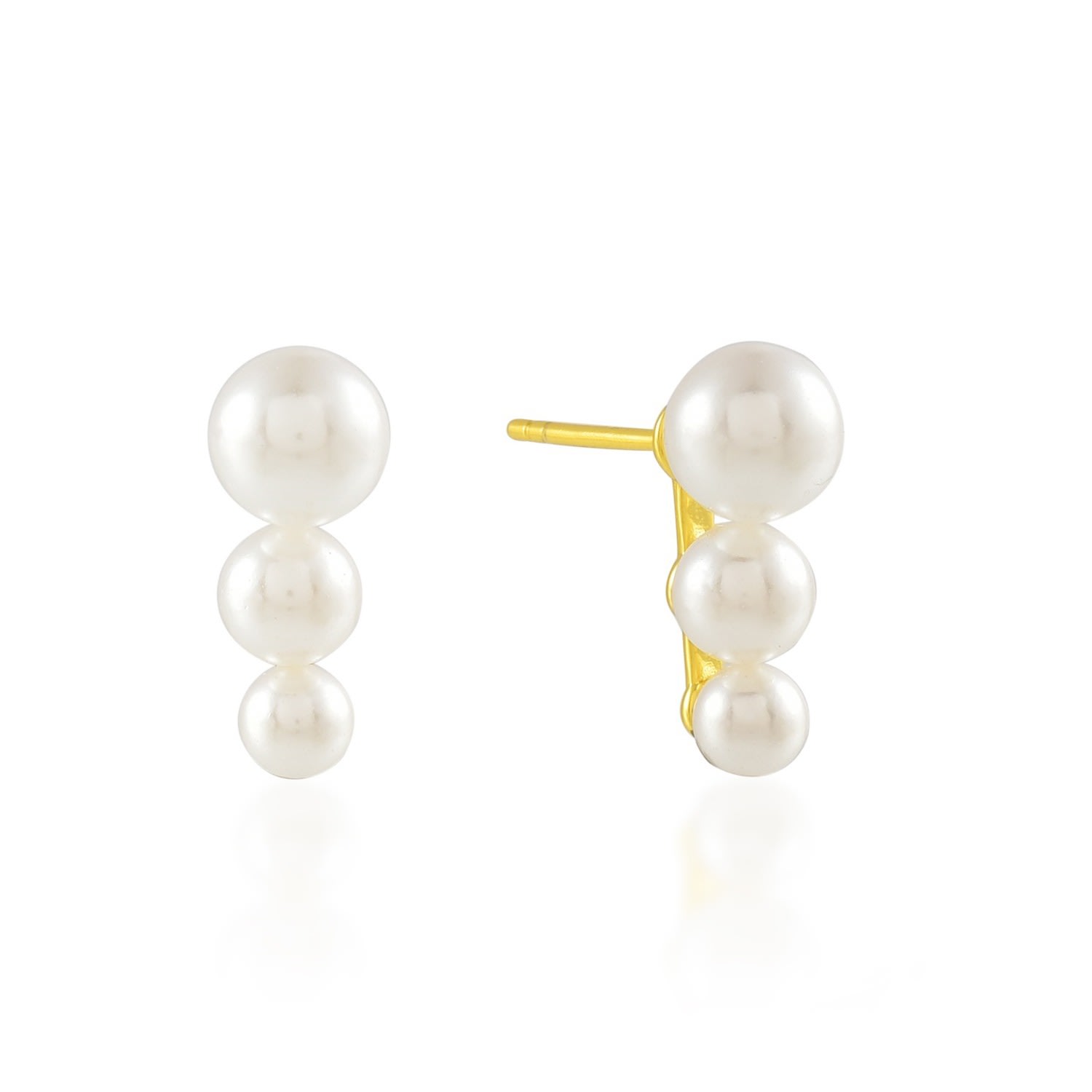 Women’s Gradated Pearl Studs Gold Vermeil Arvino