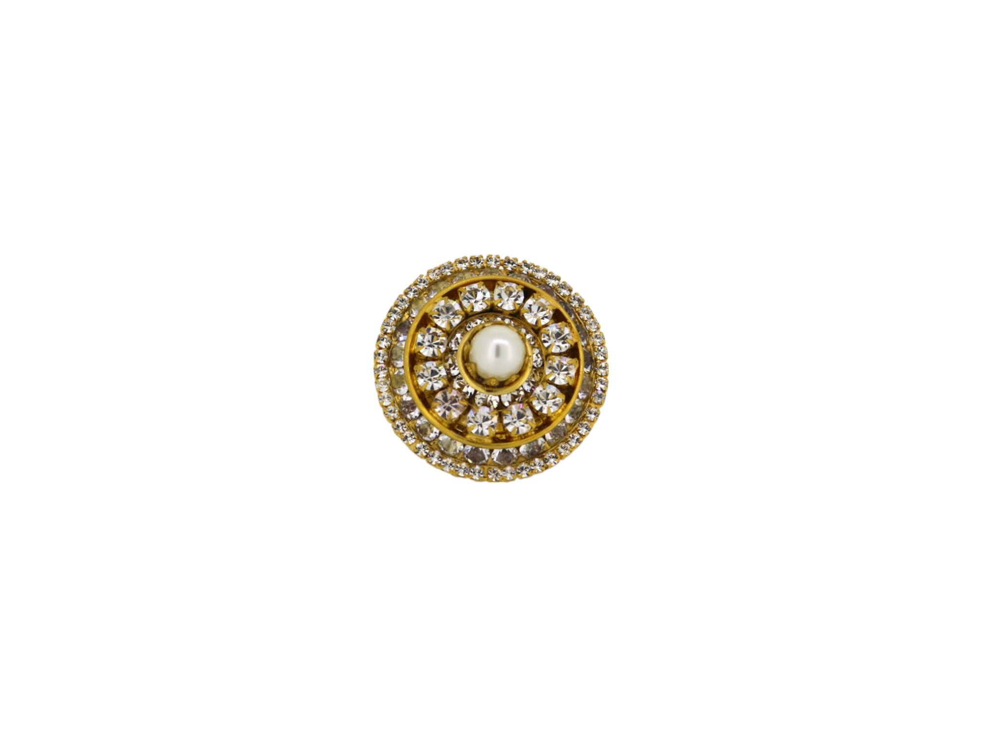 Women's Neutrals / Gold / White Heavenly Dome Ring In Gold | Vickisarge