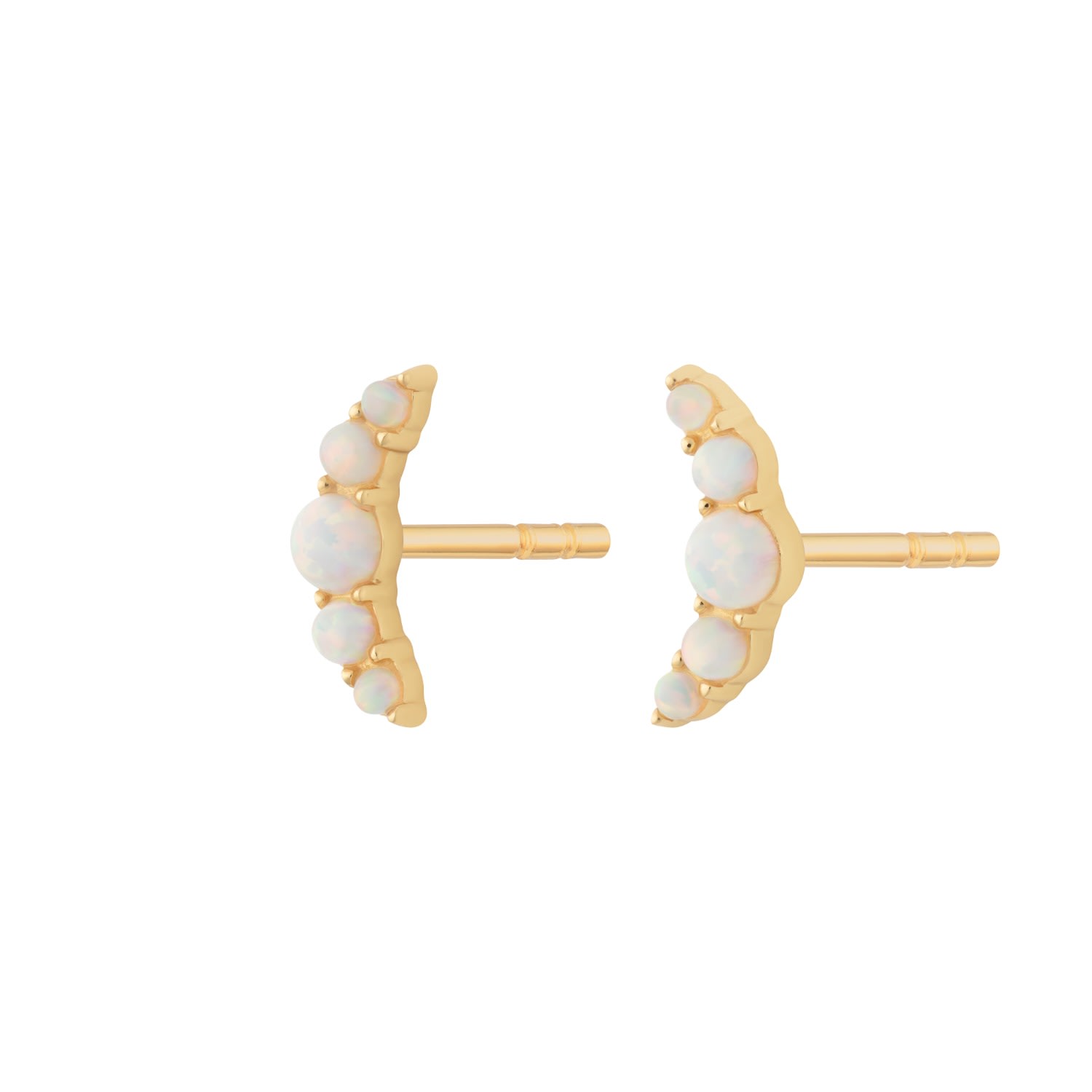 Scream Pretty Women's Gold Opal Helix Stud Earrings