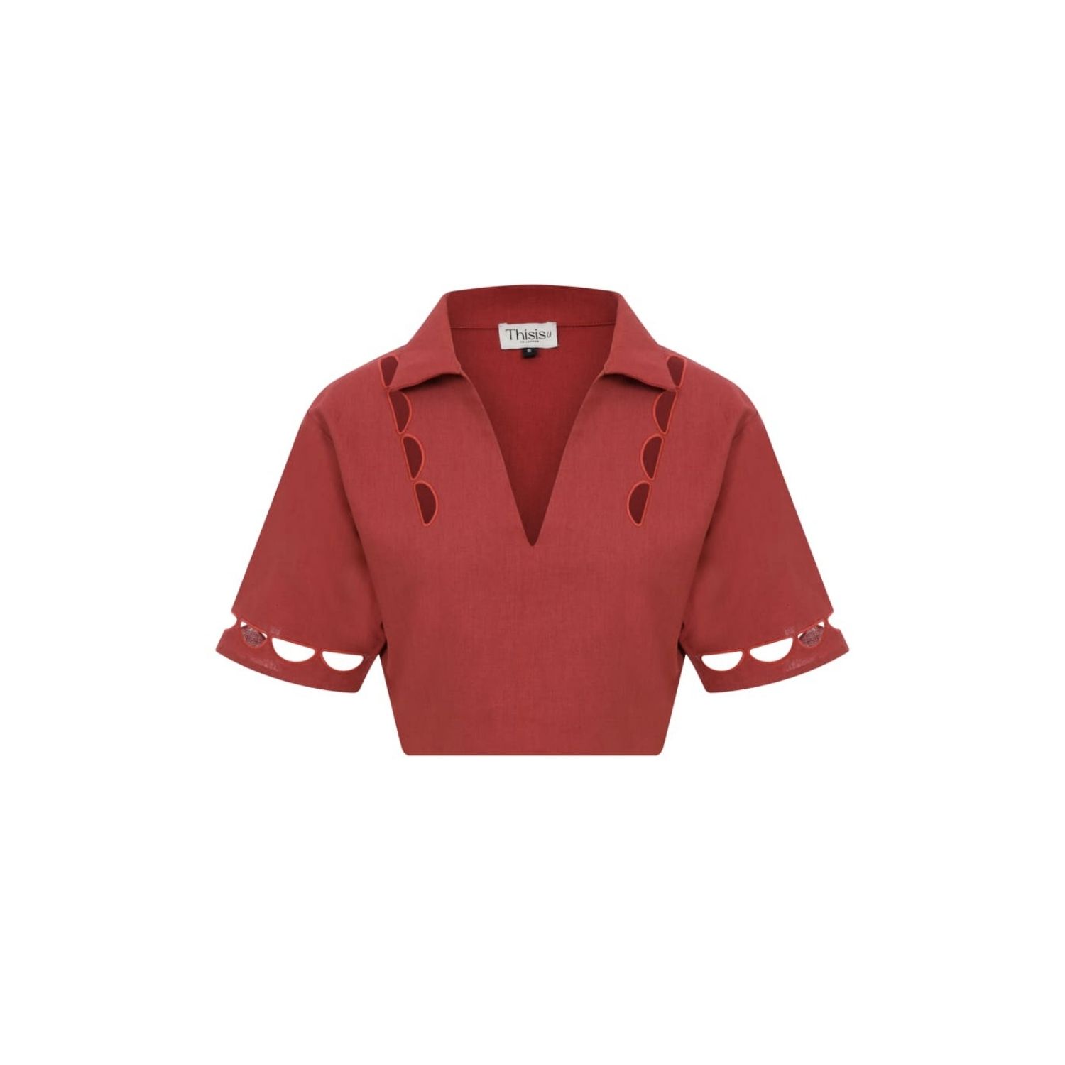 Thisisu Collection Women's Red Desert Crop Top - Chery Clay In Red