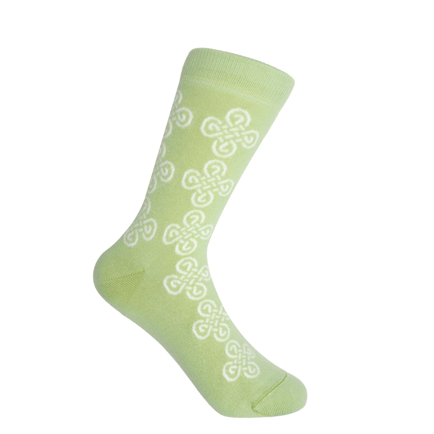 Peper Harow - Made In England Green Knot Women's Socks - Lime In Green