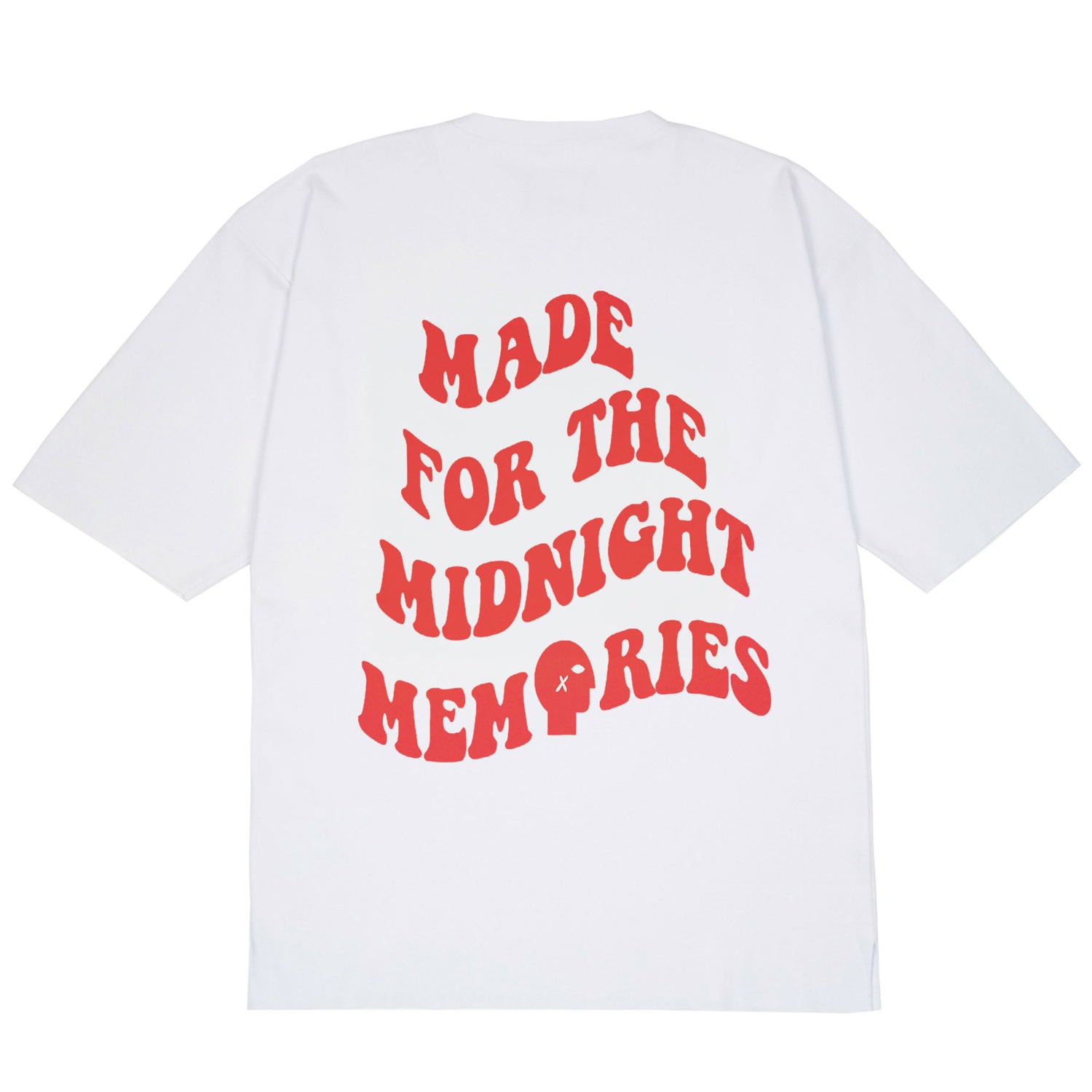 Mysimplicated Women's White / Red Oversized White T-shirt With Midnight Memories Design W In White/red