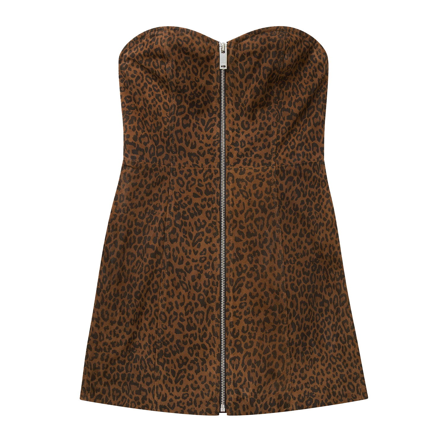 Women’s Brown / Black The Tube Dress Leopard Suede Medium OTHER UK